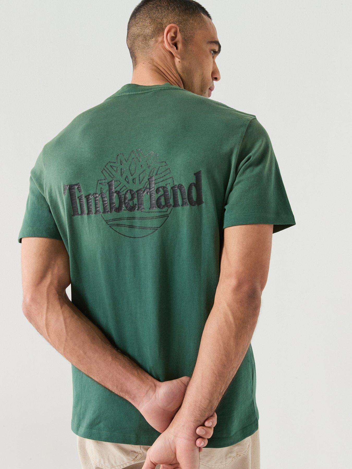 Timberland Sunfaded Back Tree Logo T-Shirt - Dark Green
