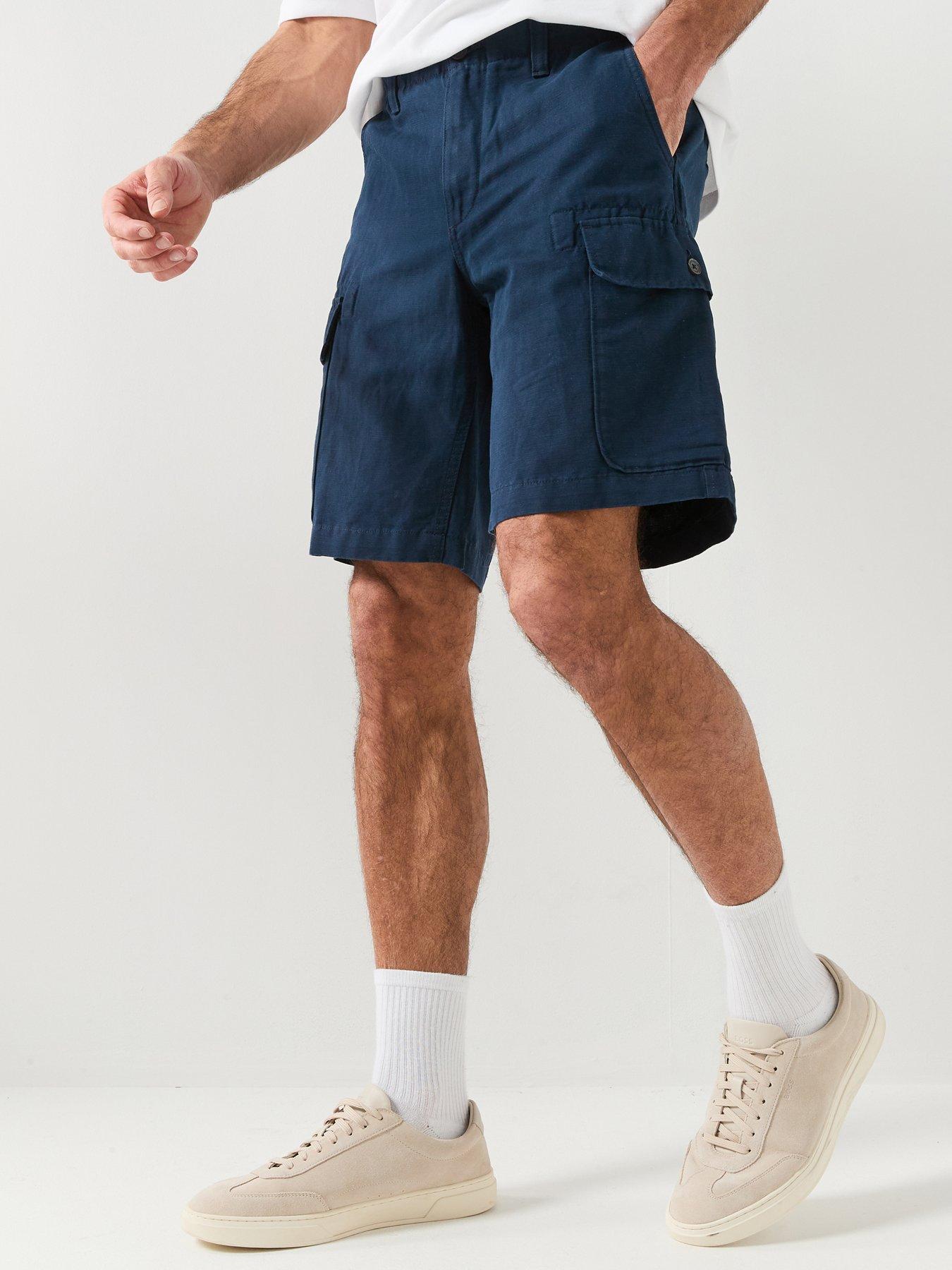 Timberland Cotton Linen Cargo Shorts - Navy