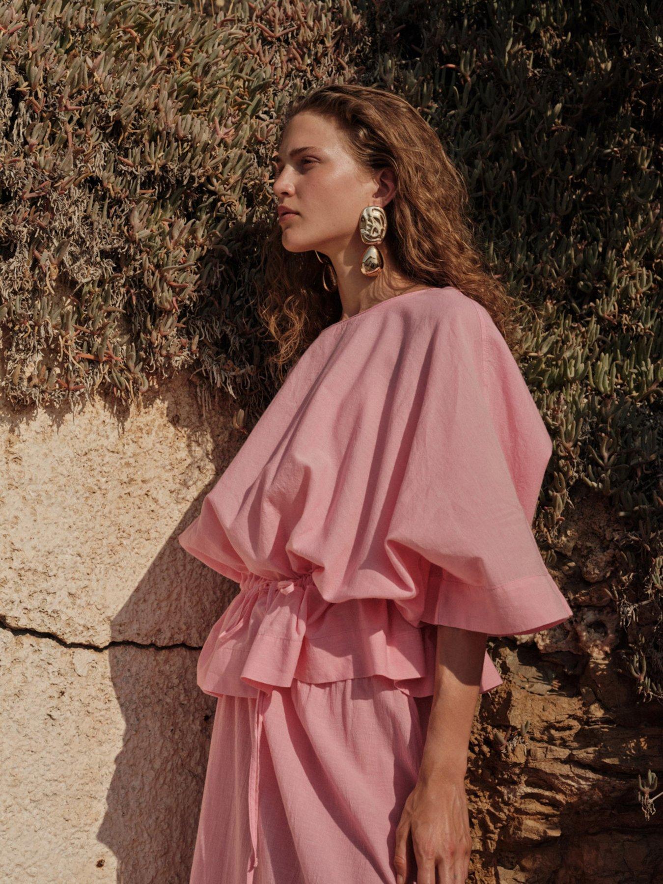 Image 2 of 6 of Devotion Twins Indigo Blouse - Pink