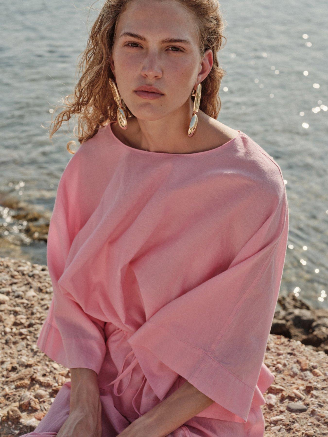 Image 3 of 6 of Devotion Twins Indigo Blouse - Pink