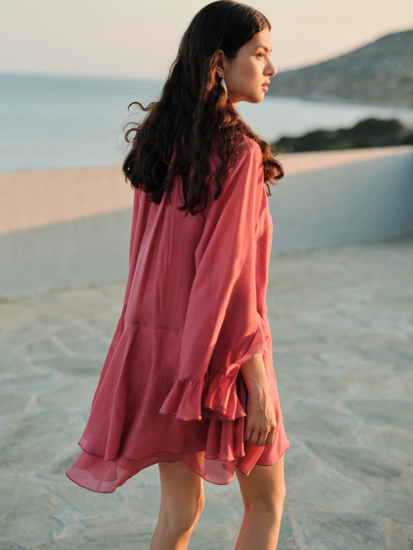 Image 2 of 6 of Devotion Twins Sheen Dress - Rosewine