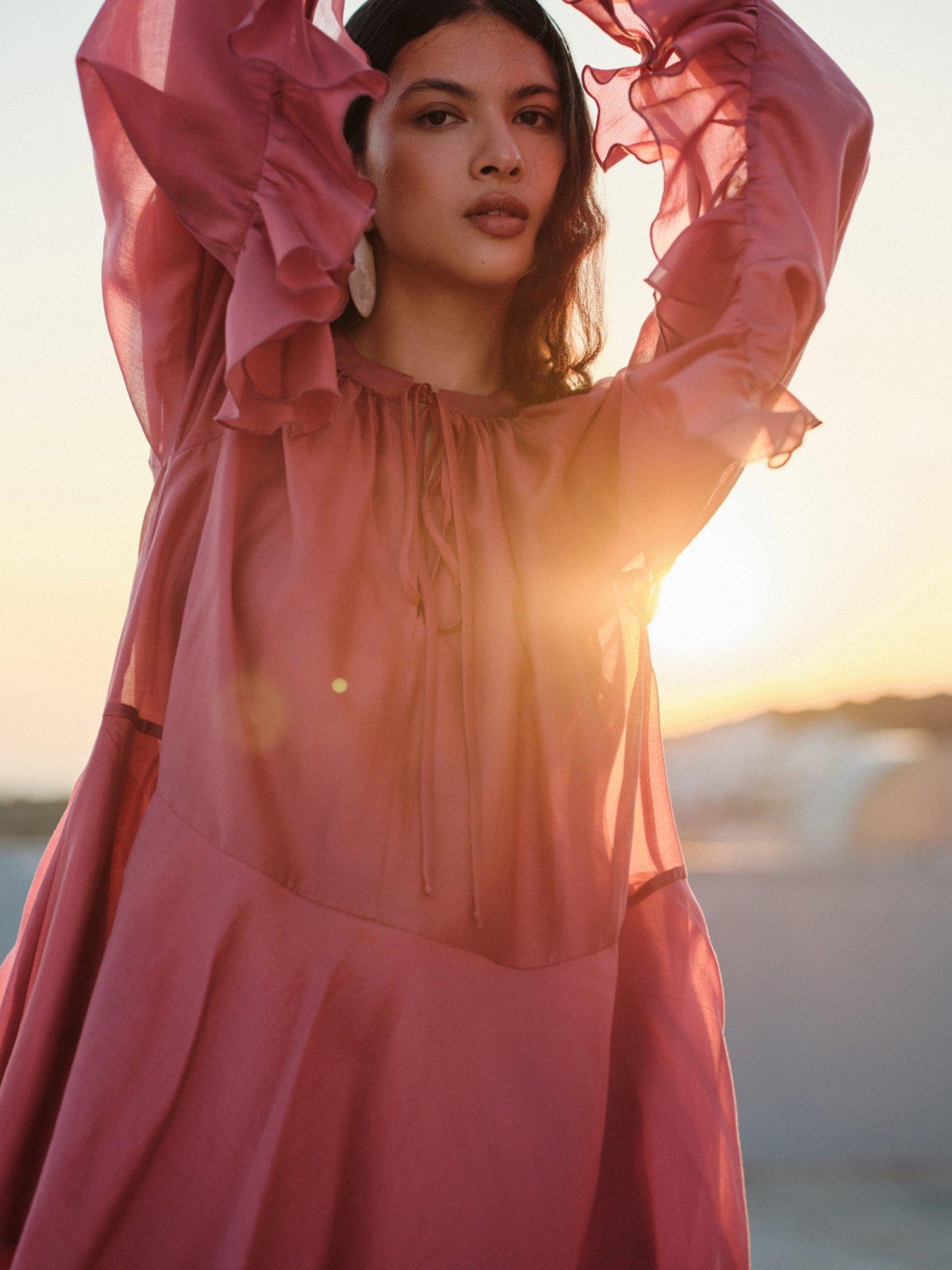 Image 3 of 6 of Devotion Twins Sheen Dress - Rosewine