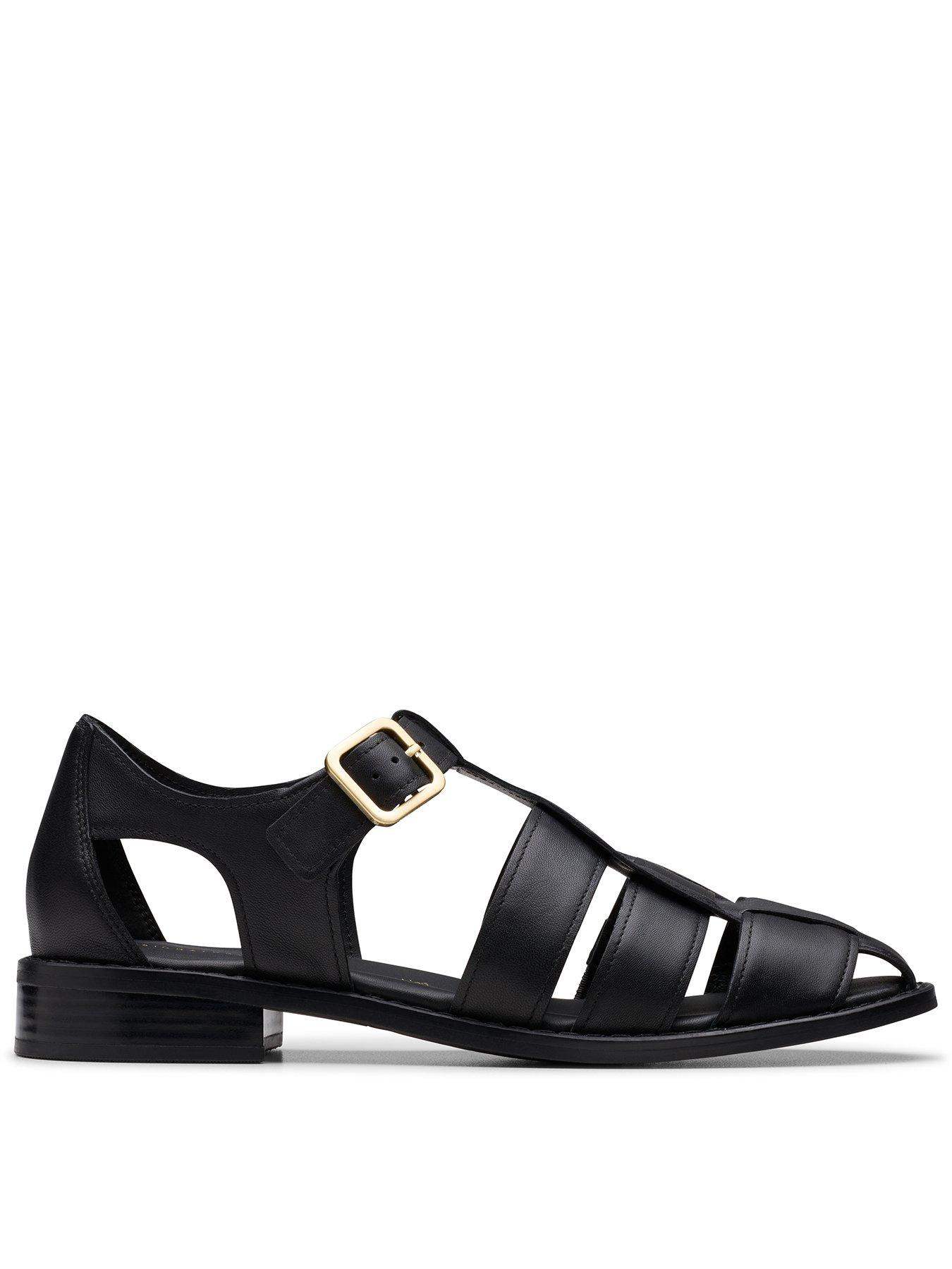 Clarks Hana Leather & Sun Shoes, Black, Size 7, Women