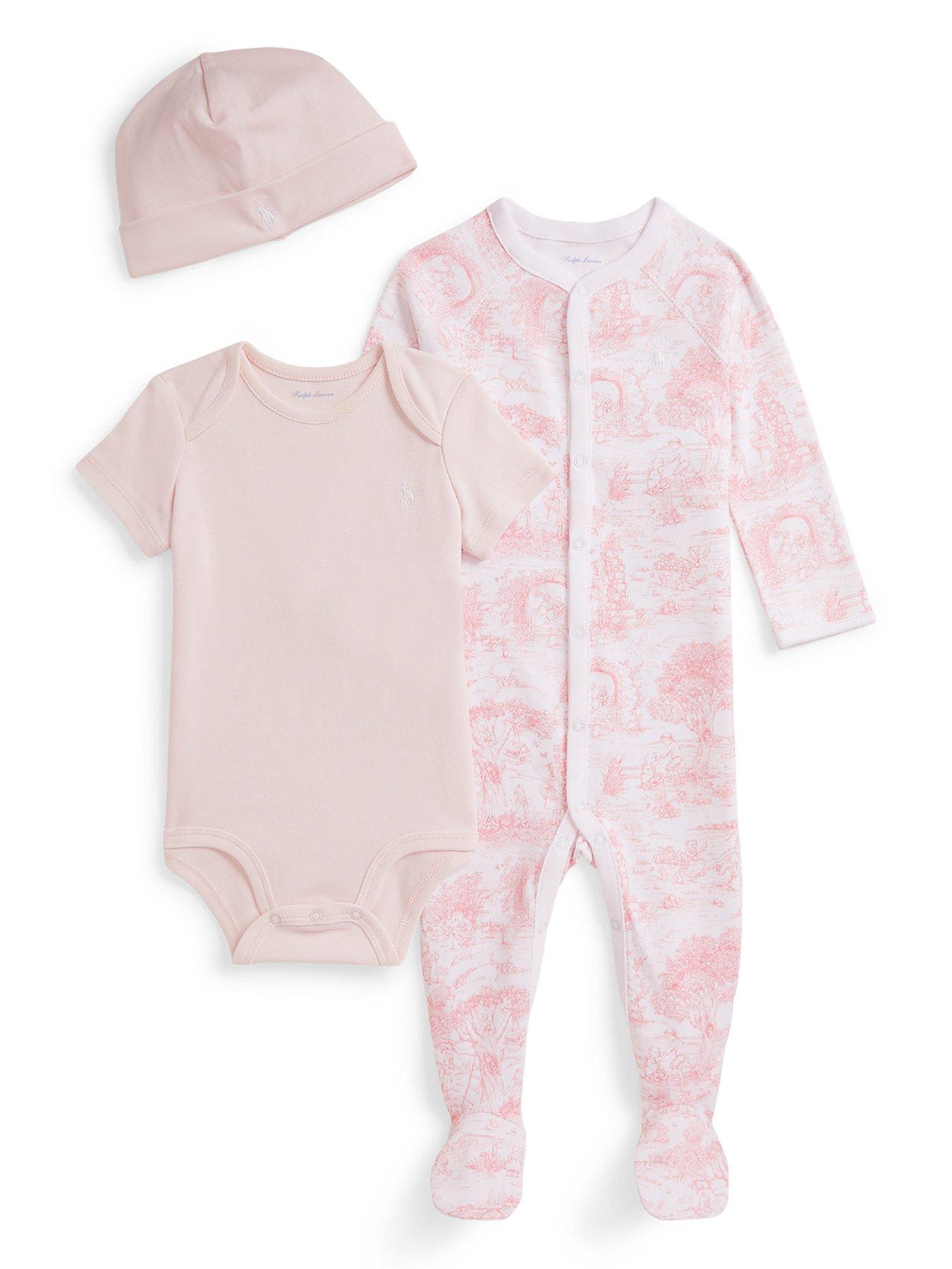 Polo Ralph Lauren Baby Girls Sleepsuit Gift Set - Pink