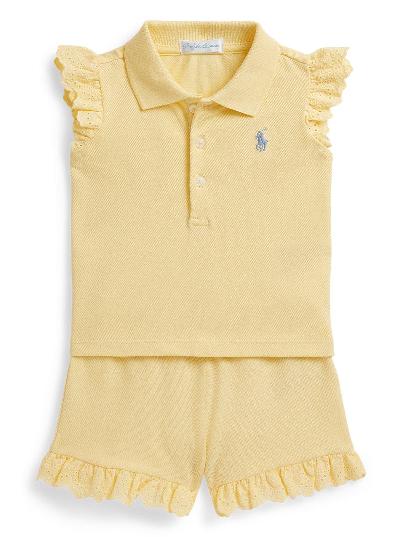 Polo Ralph Lauren Baby Girls Shirt  &  Short Set - Yellow