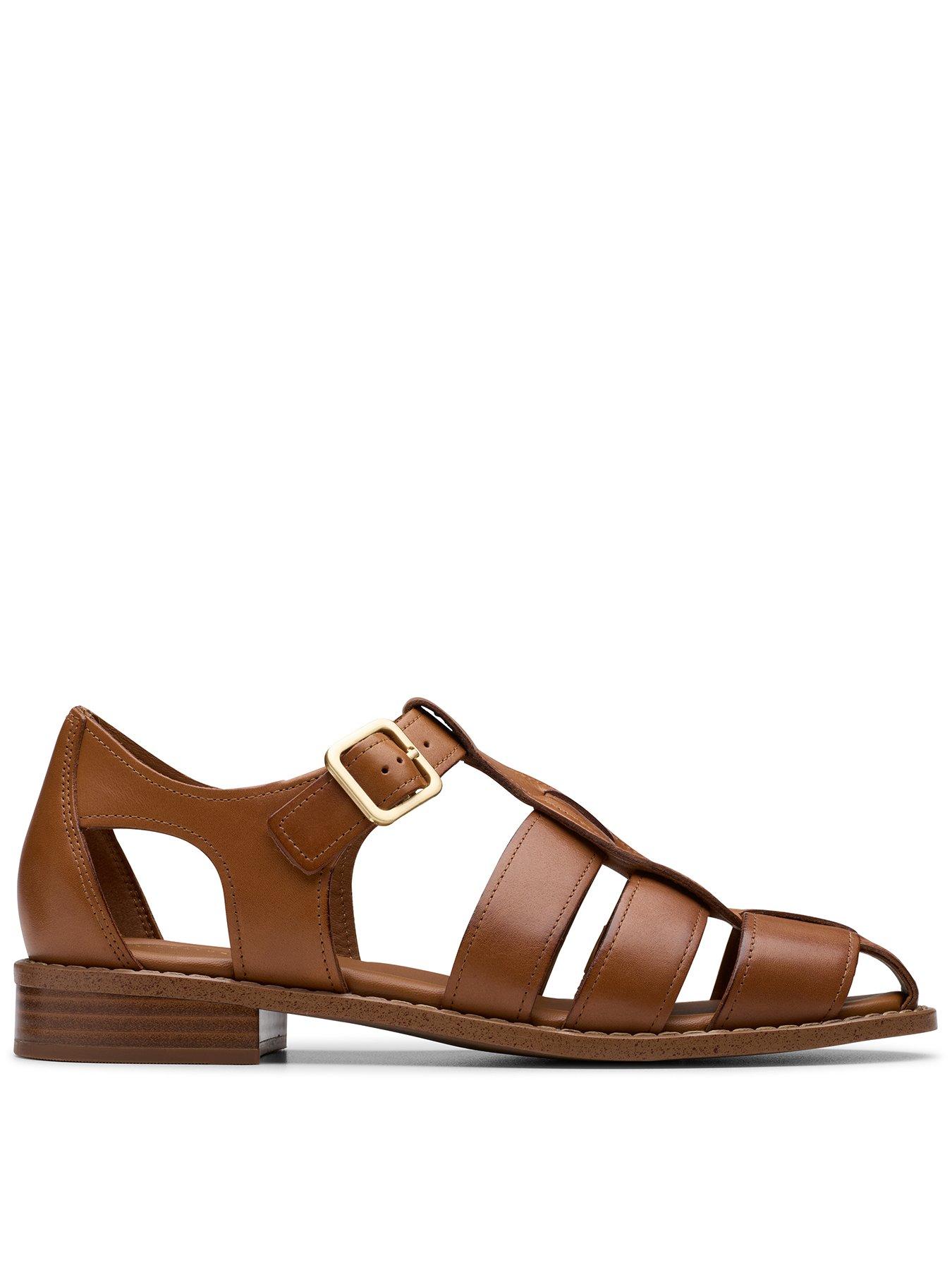 Clarks Hana Leather & Sun Shoes, Brown, Size 6, Women