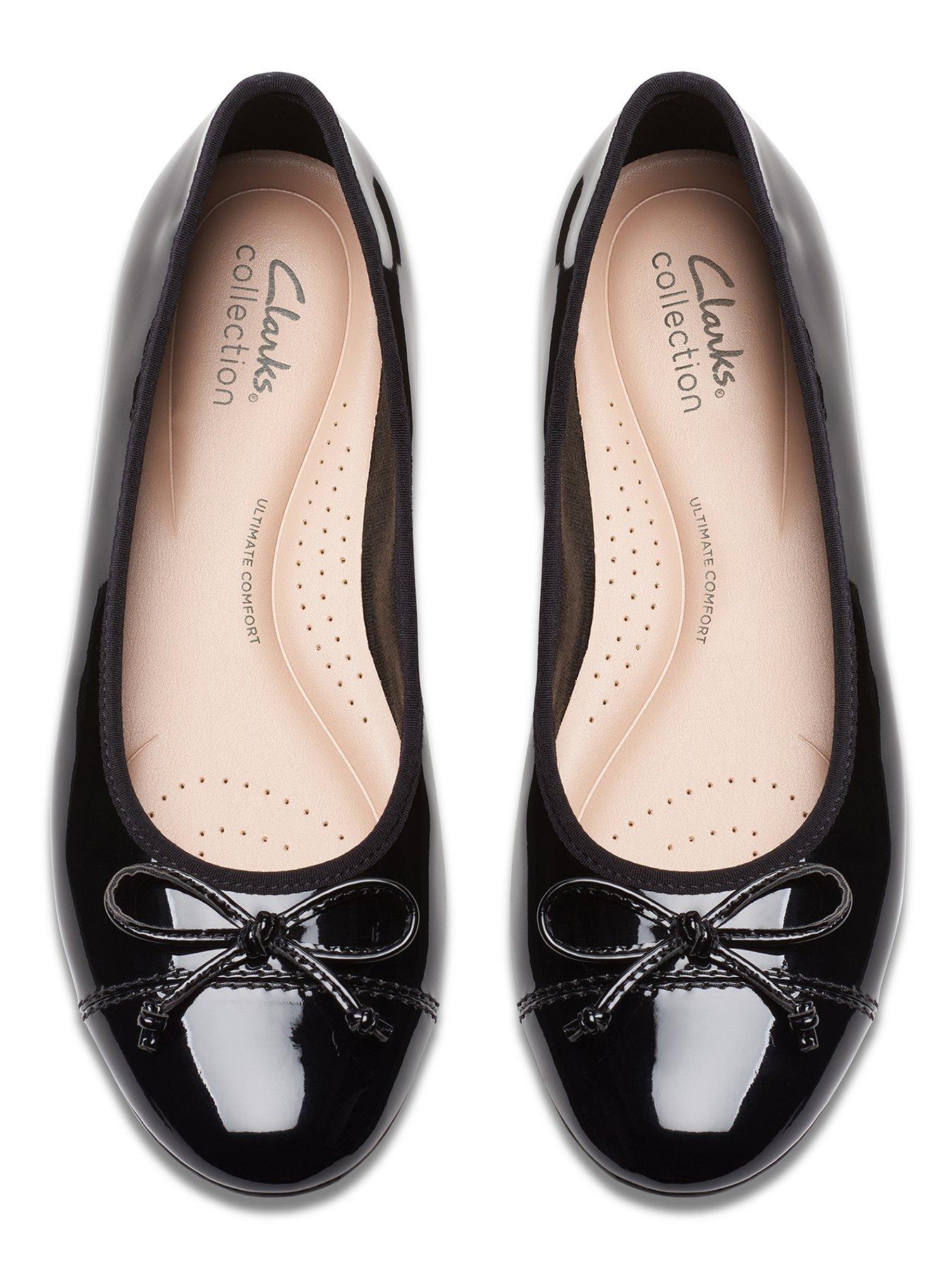 Clarks Loreleigh Rae Wide Fit Shoes - Black Pat | Very
