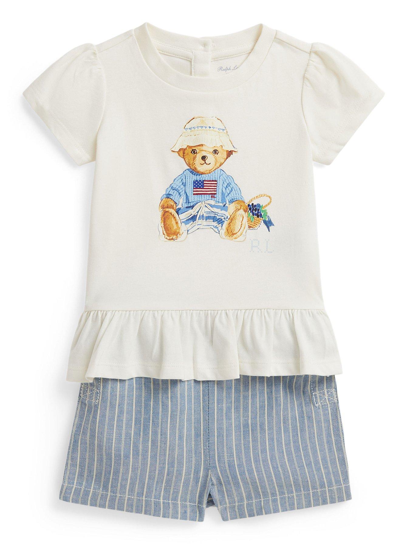 Polo Ralph Lauren Baby Girls Bear T-Shirt & Short Set, Multi, Size 24 Months