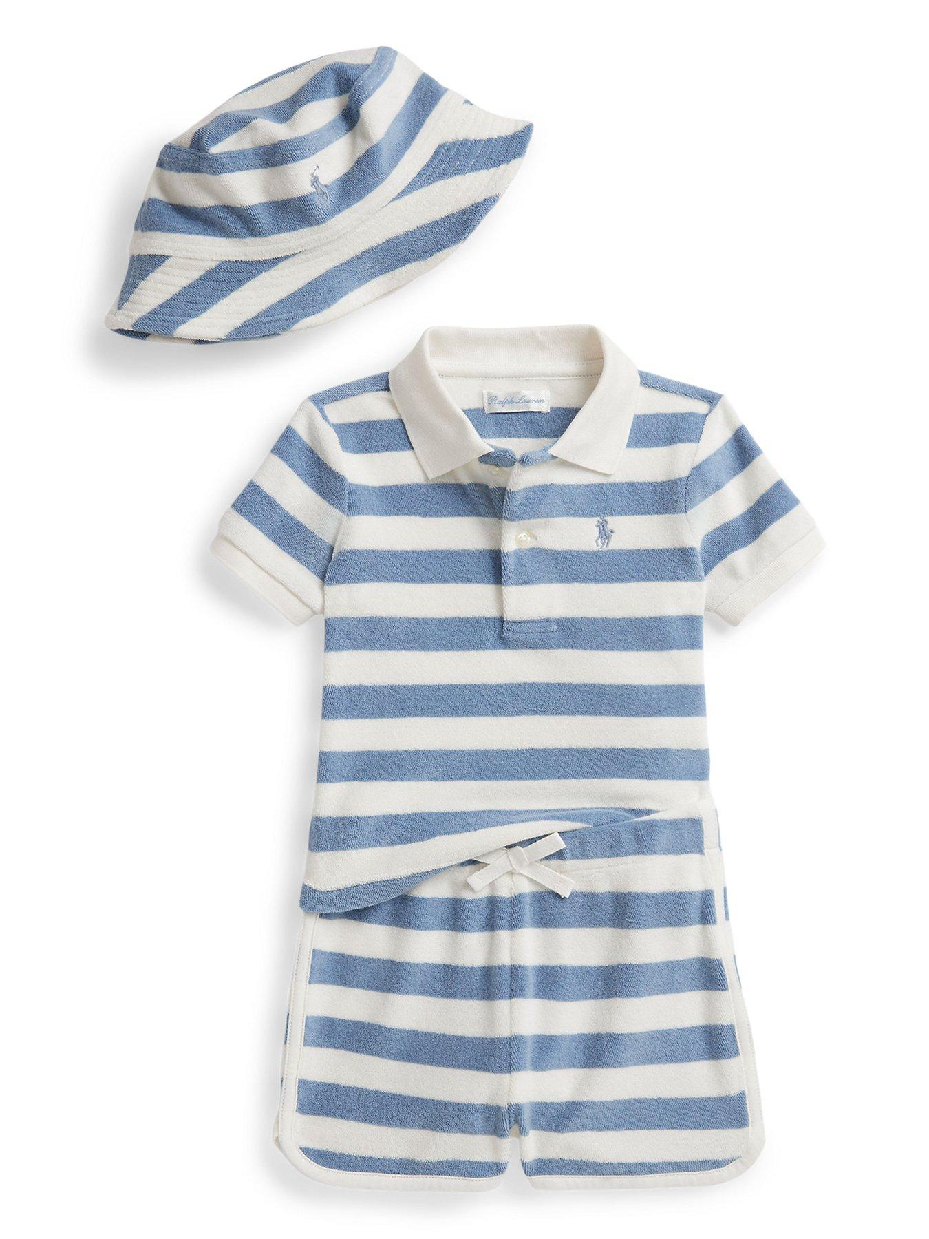 Polo Ralph Lauren Baby Boys Shirt, Shorts & Hat Outfit Set, Multi, Size 24 Months