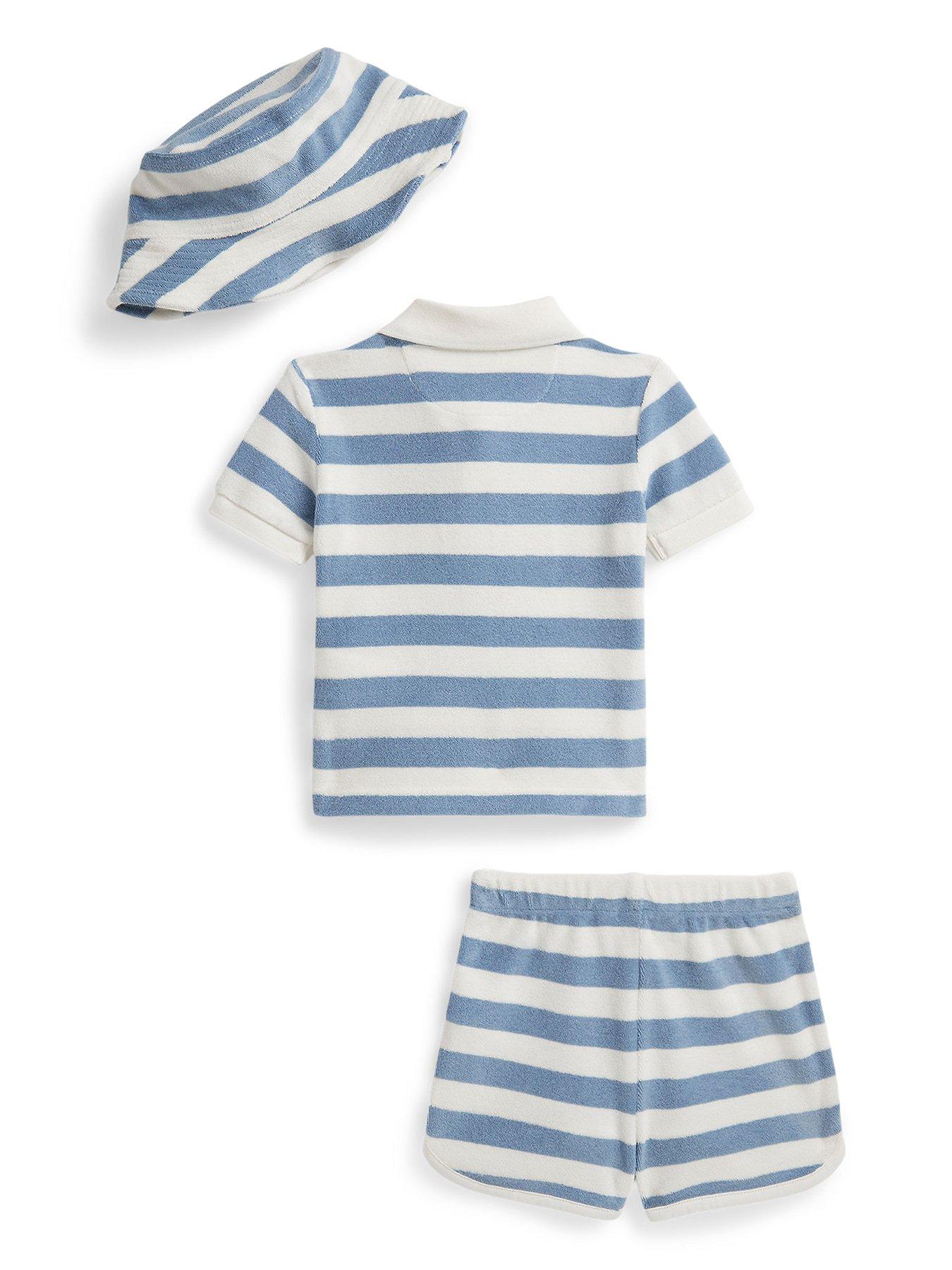 Image 2 of 3 of Polo Ralph Lauren Baby Boys Shirt, Shorts &amp; Hat Outfit Set - Multi