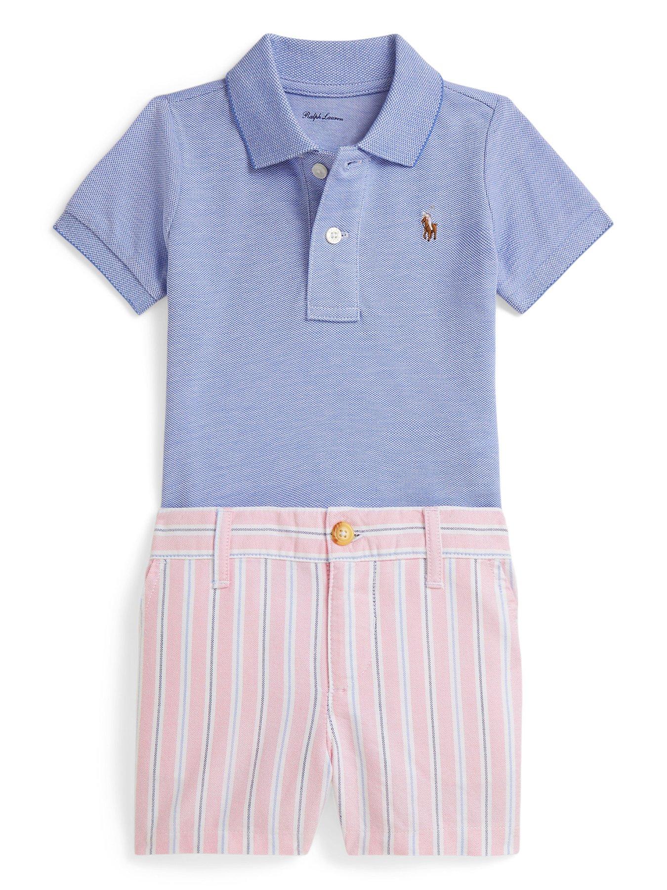 Polo Ralph Lauren Baby Boys Oxford Shirt  &  Short Set - Blue