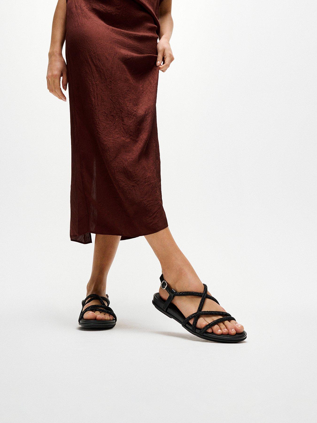 FitFlop Gracie Crystal Strappy Back Strap Sandals - Black