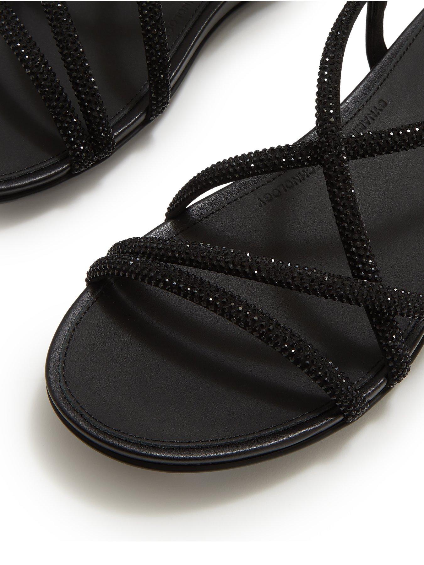 Image 5 of 5 of FitFlop Gracie Crystal Strappy Back Strap Sandals - Black