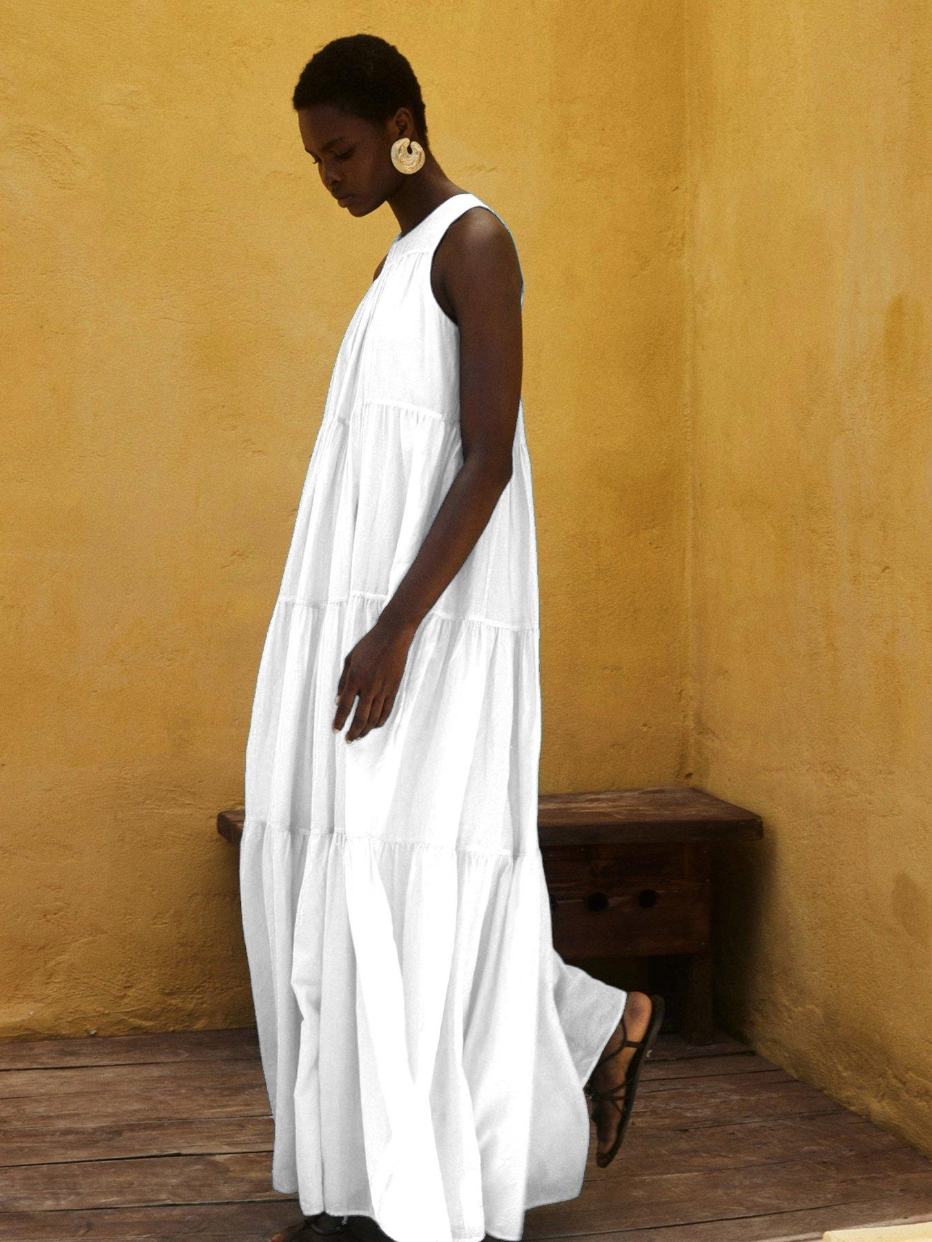 Image 2 of 4 of Devotion Twins Lack Maxi Dress - White