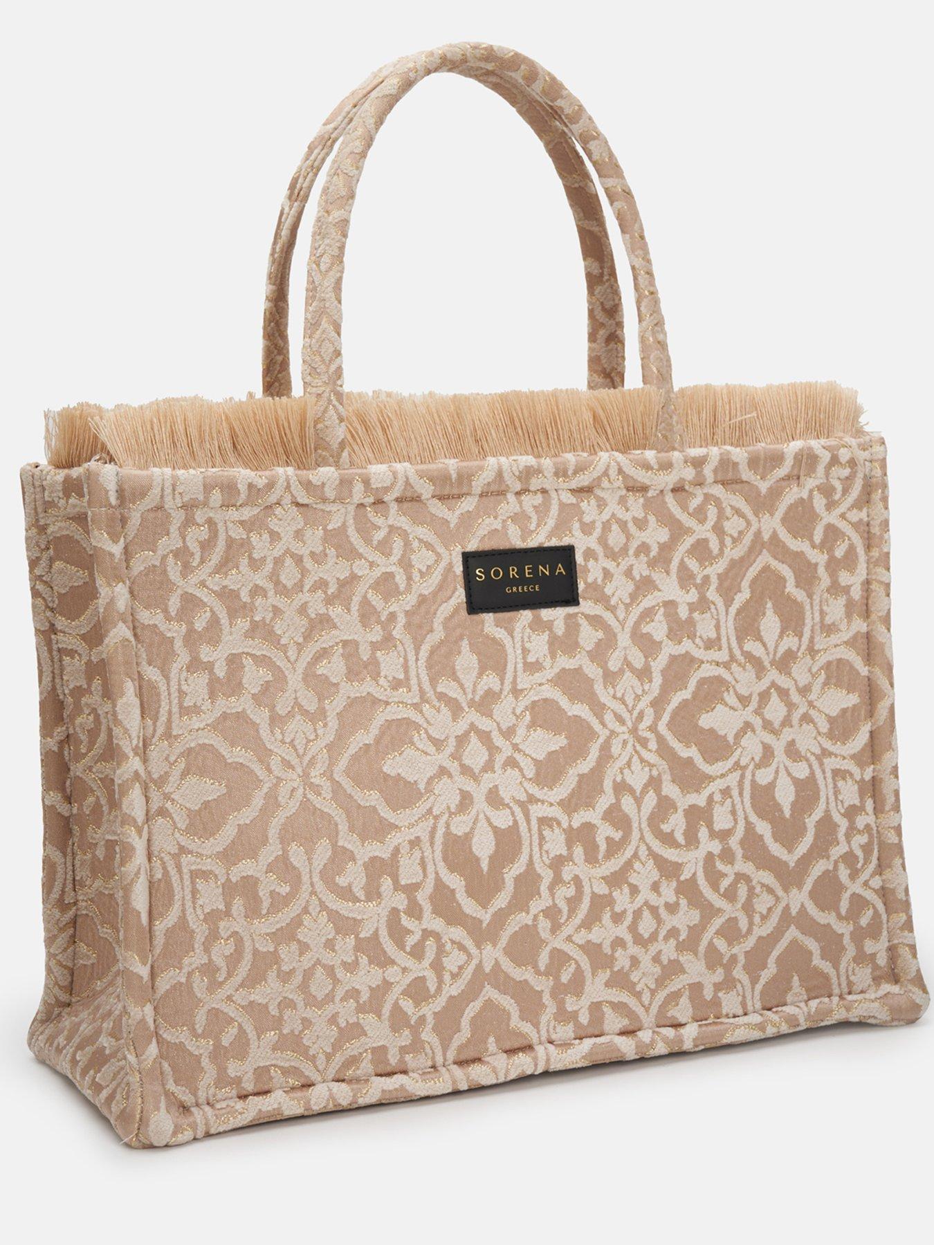 Image 4 of 4 of Sorena Theros Large Tote Bag - Beige