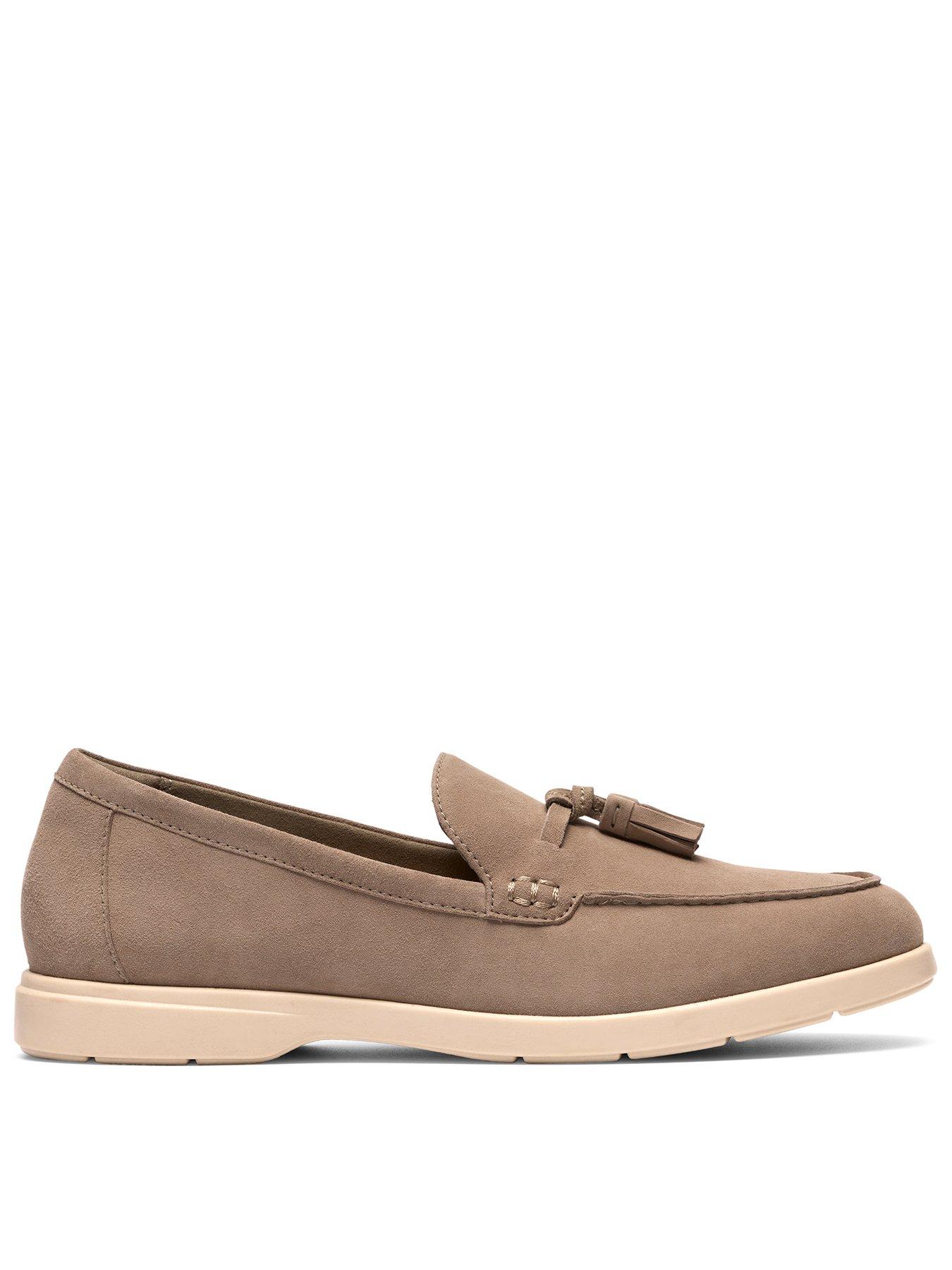 Clarks Narini Edge Shoes - Stone Suede