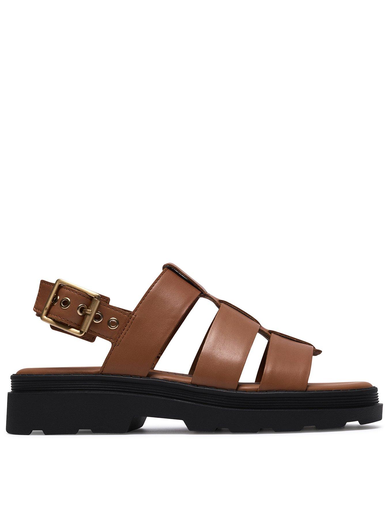 Clarks Orinoco3 Strap Wide Fit Sandals - Tan Leather