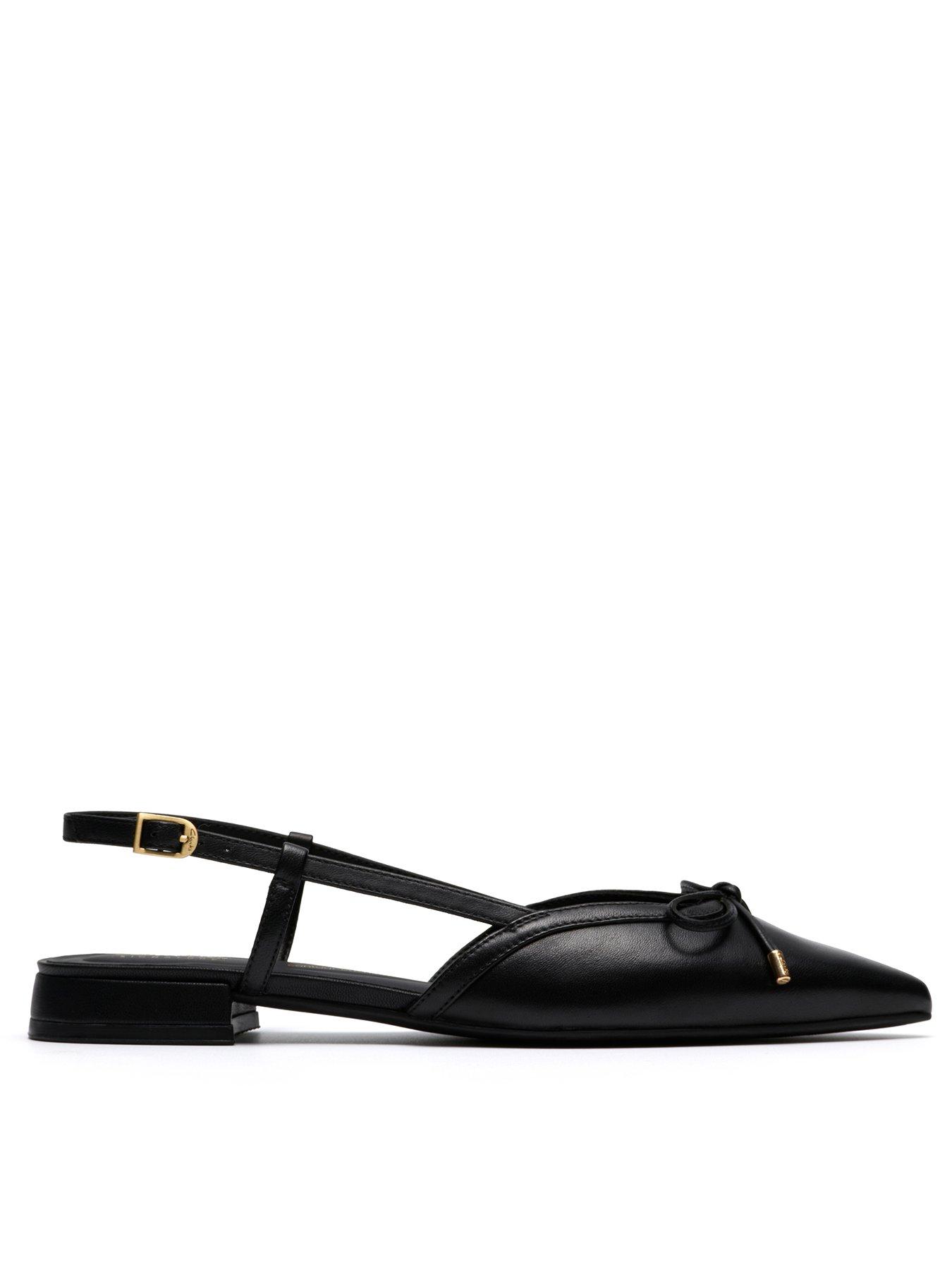 Clarks Sensa15 Bow Shoes - Black Leather
