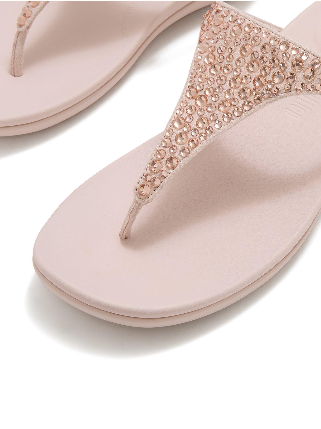 Image 4 of 4 of FitFlop Solay Mixed Crystal Toe-post Sandals - Nude Rose