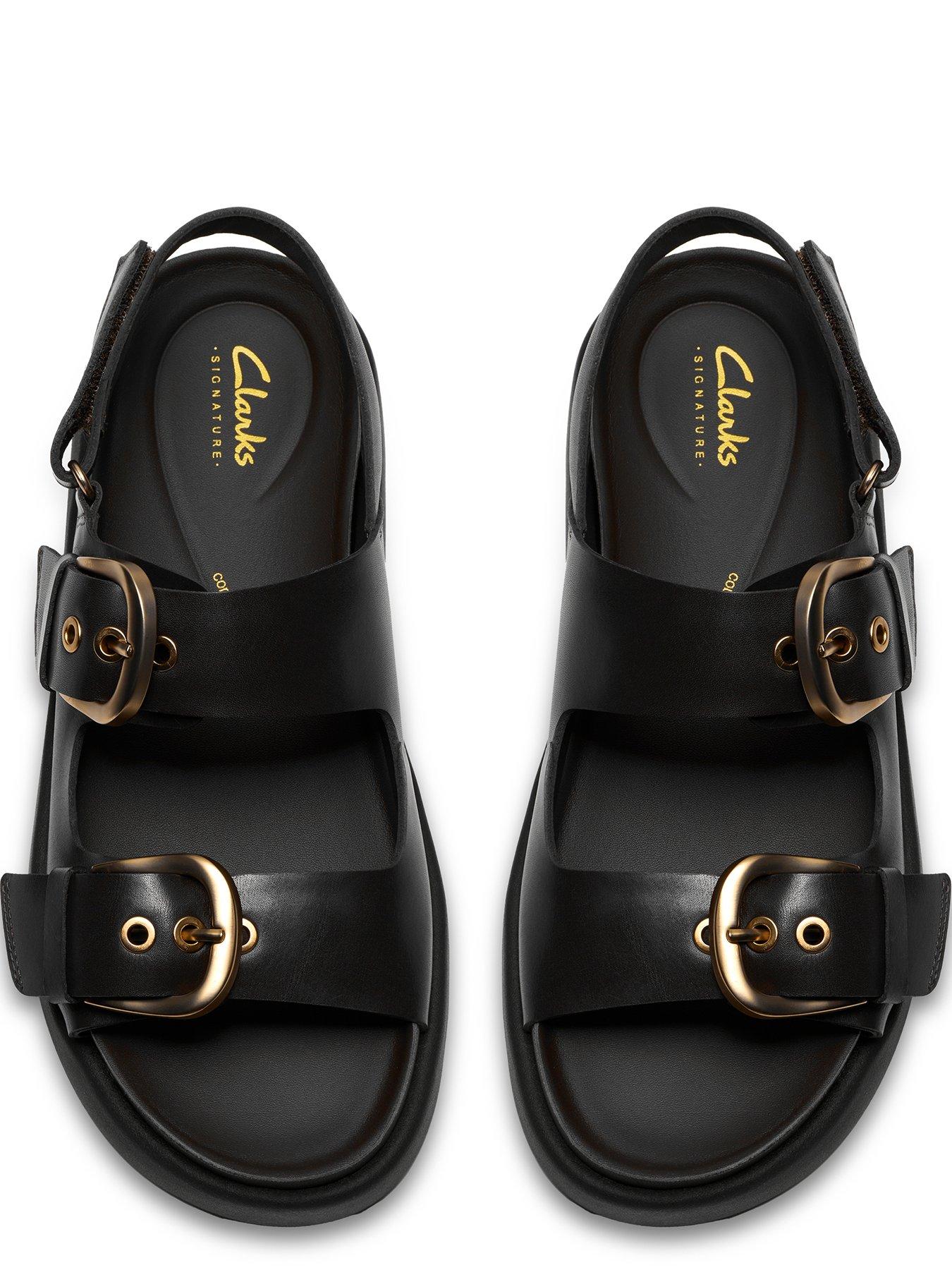 Image 4 of 6 of Clarks Aristella Bay Sandals - Black Leather