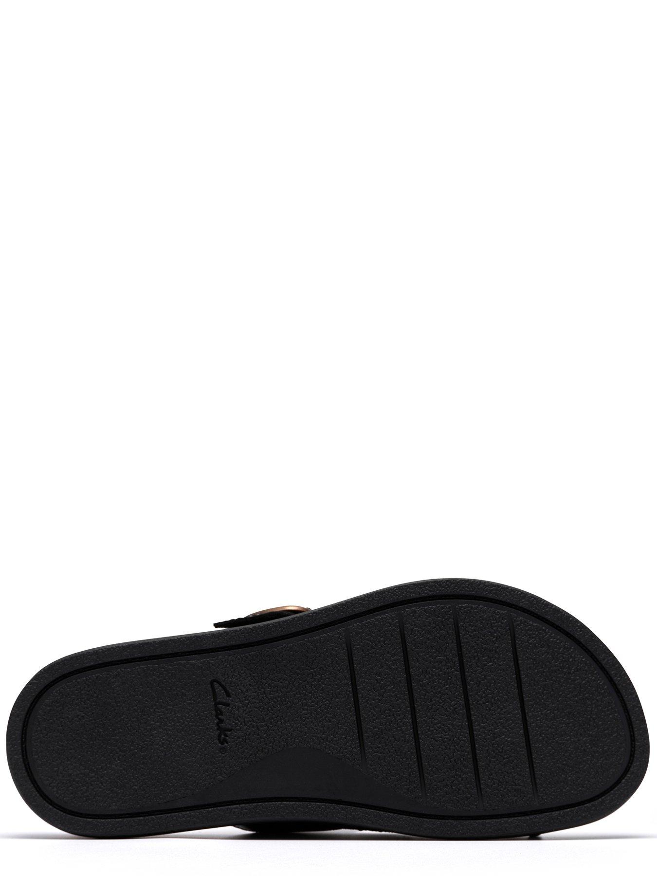 Image 5 of 6 of Clarks Arwell Step Wide Fit Sandals - Black Leather