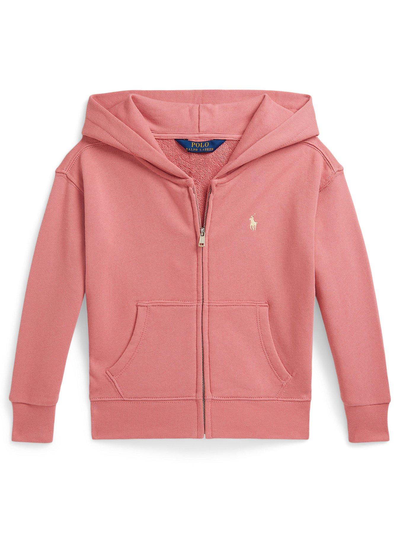 Polo Ralph Lauren Younger Girls Full Zip Frill Sleeve Hoodie - Pink