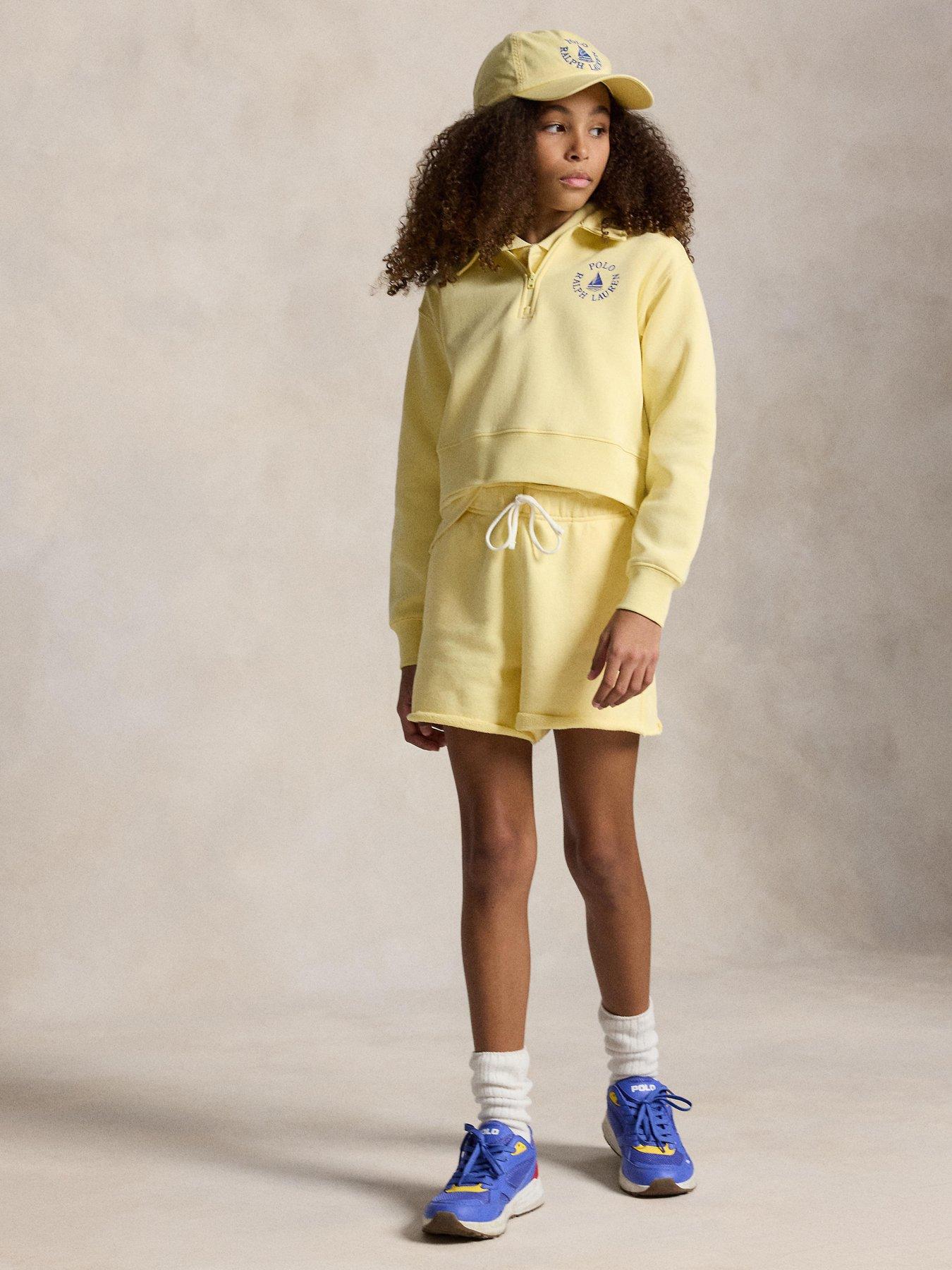 Image 2 of 5 of Polo Ralph Lauren Girls Half Zip Sweatshirt - Light Yellow