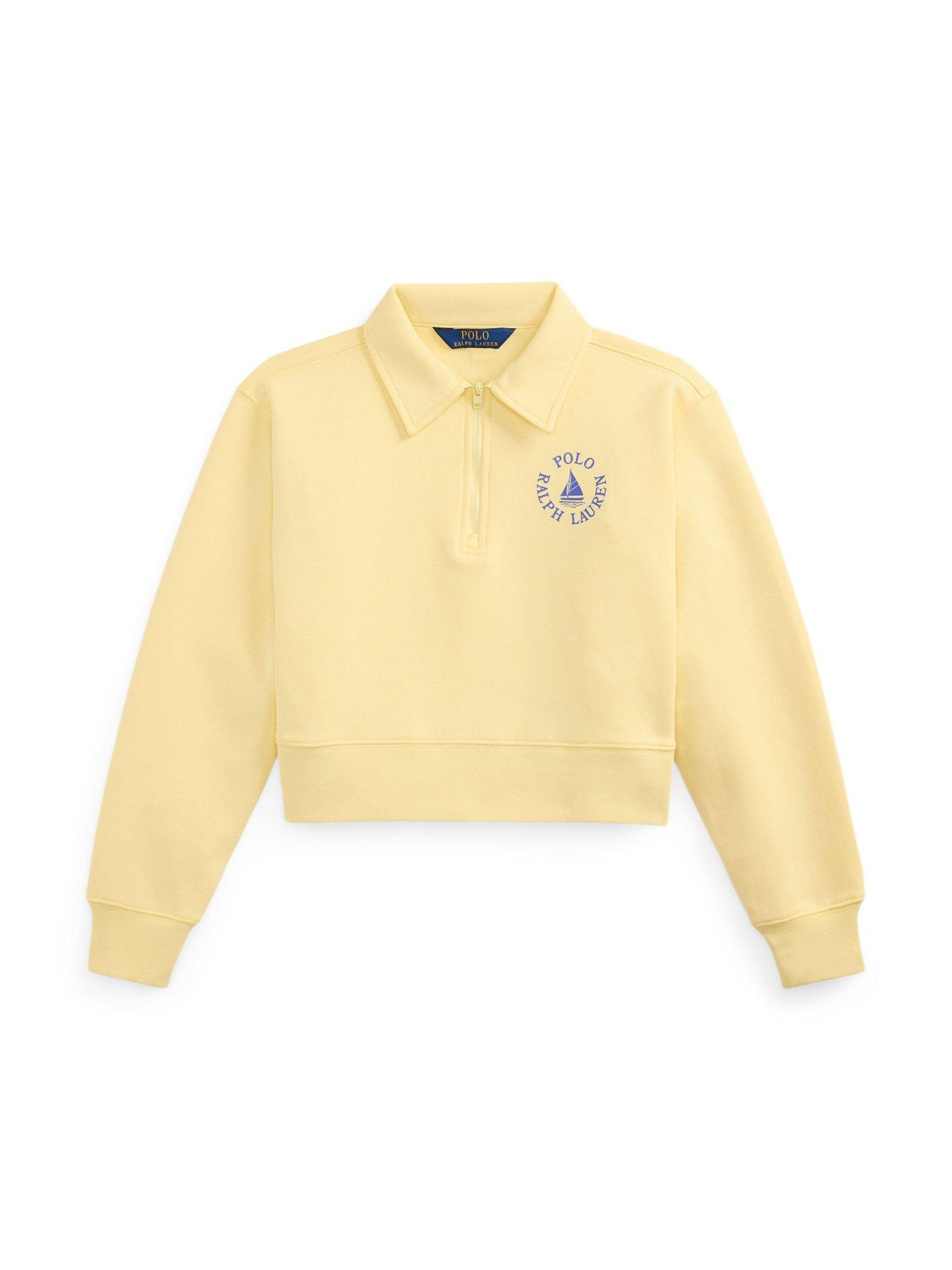 Image 4 of 5 of Polo Ralph Lauren Girls Half Zip Sweatshirt - Light Yellow
