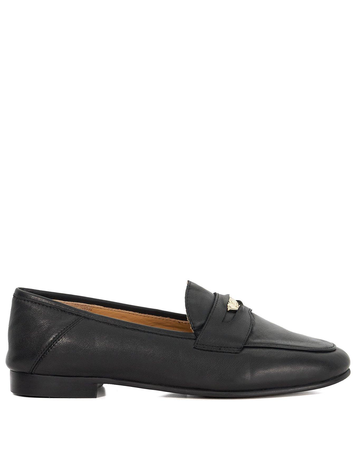 Dune London Greek Leather Loafers - Black