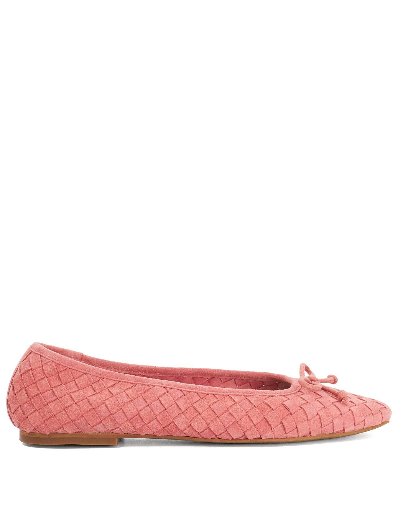 Dune London Heat Woven Leather Ballerina - Red