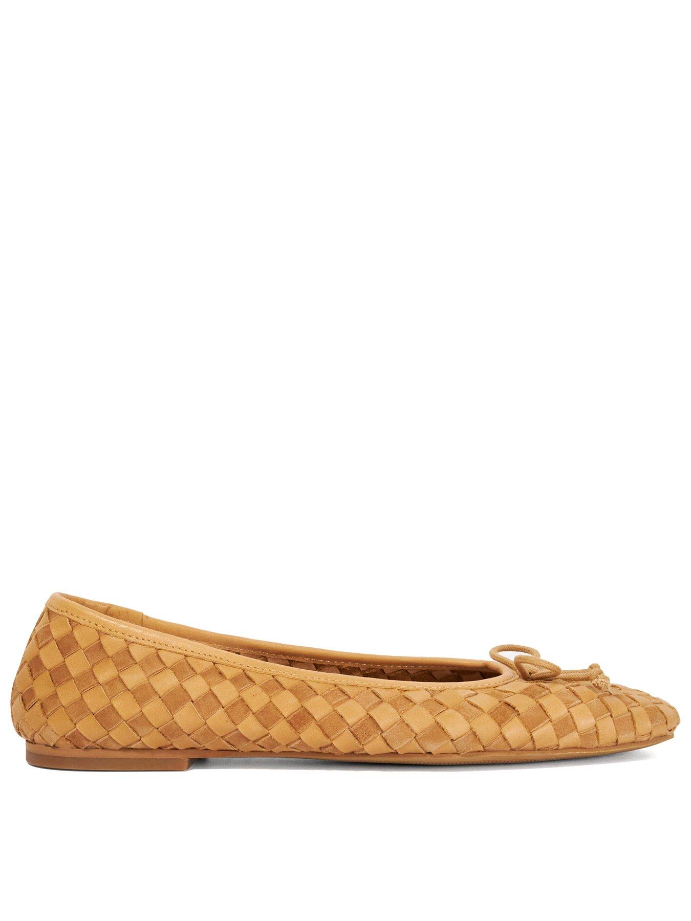 Dune London Heat Woven Leather Ballerina - Tan