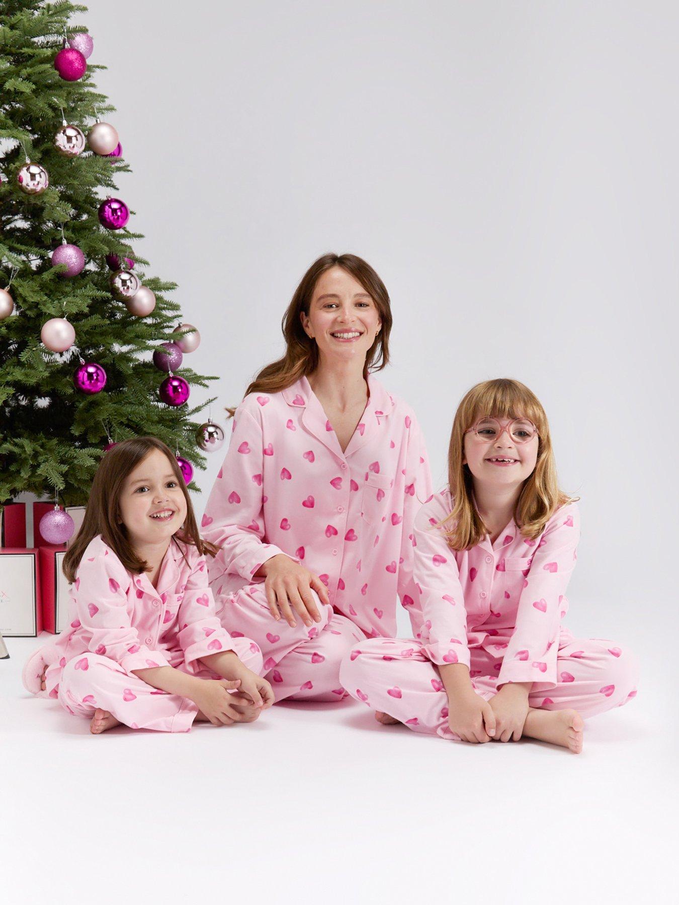 Boux Avenue Girls Heart Print Pyjamas In A Bag - Pink Mix