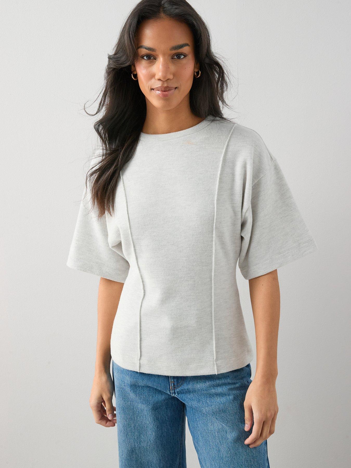 The Very Collection Seam Detail Longline Top - Grey