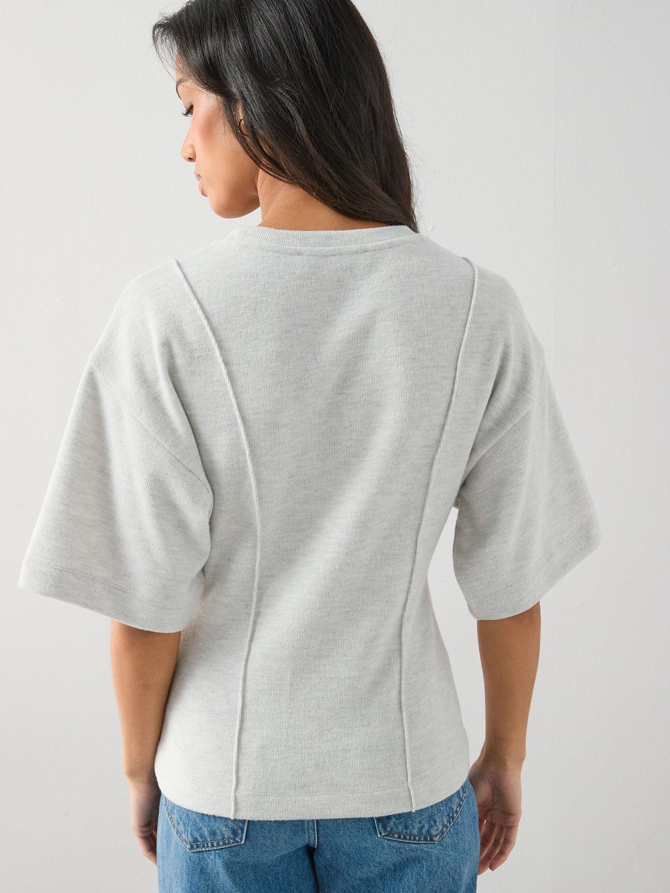 Image 2 of 7 of The Very Collection Seam Detail Longline Top - Grey