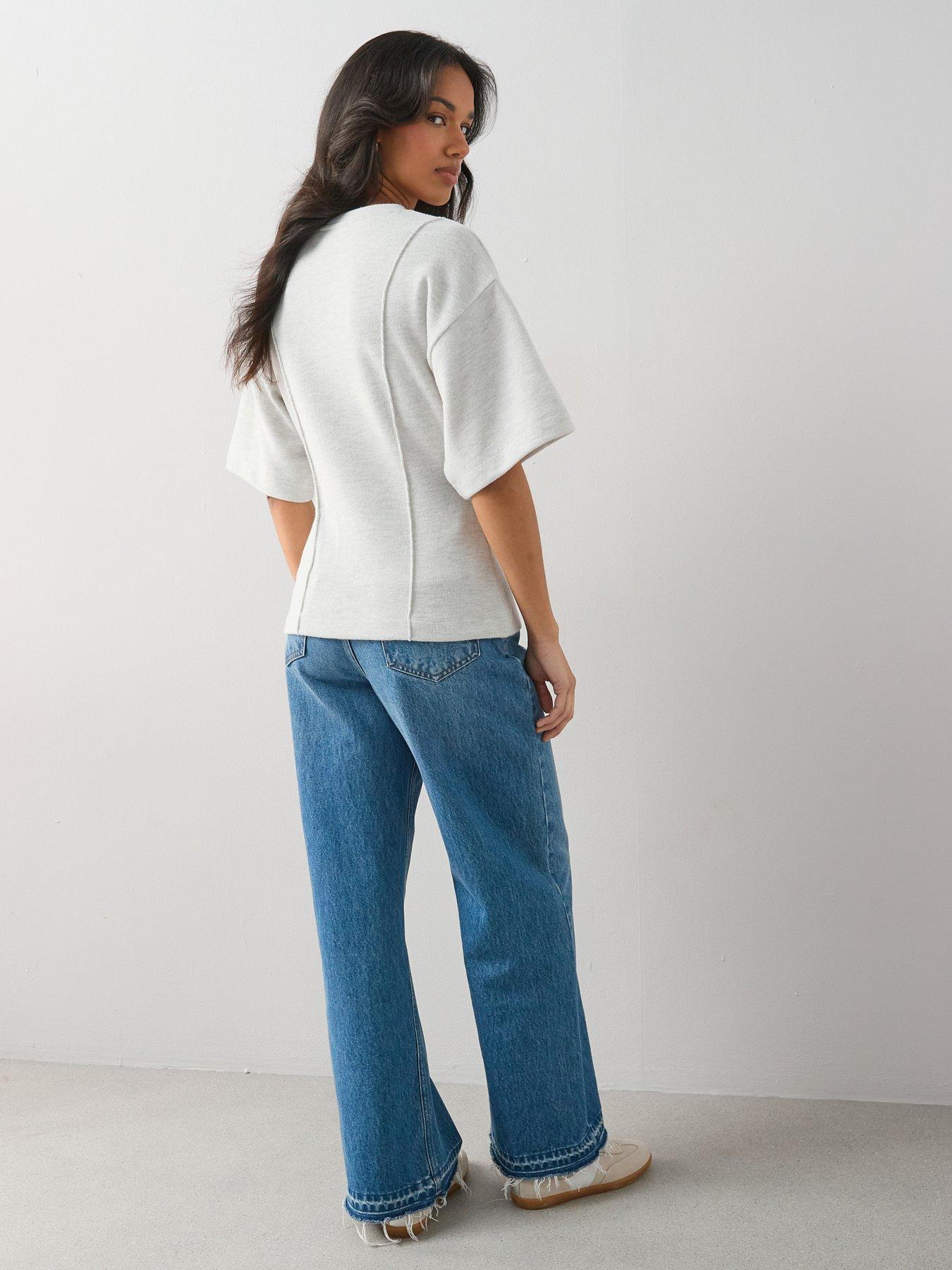 Image 5 of 7 of The Very Collection Seam Detail Longline Top - Grey