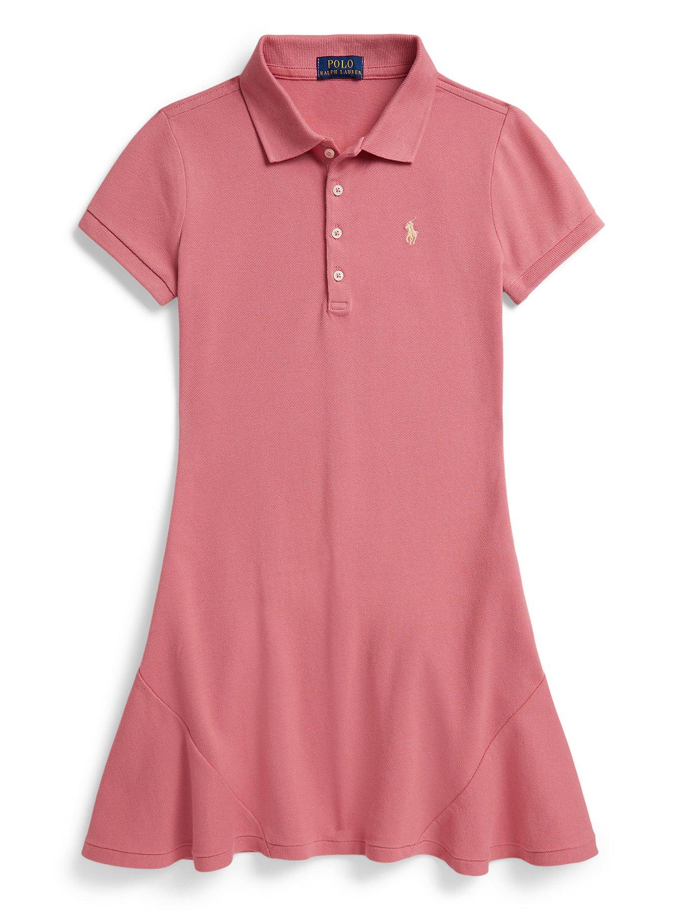 Polo Ralph Lauren Girls Short Sleeve Polo Dress - Pink