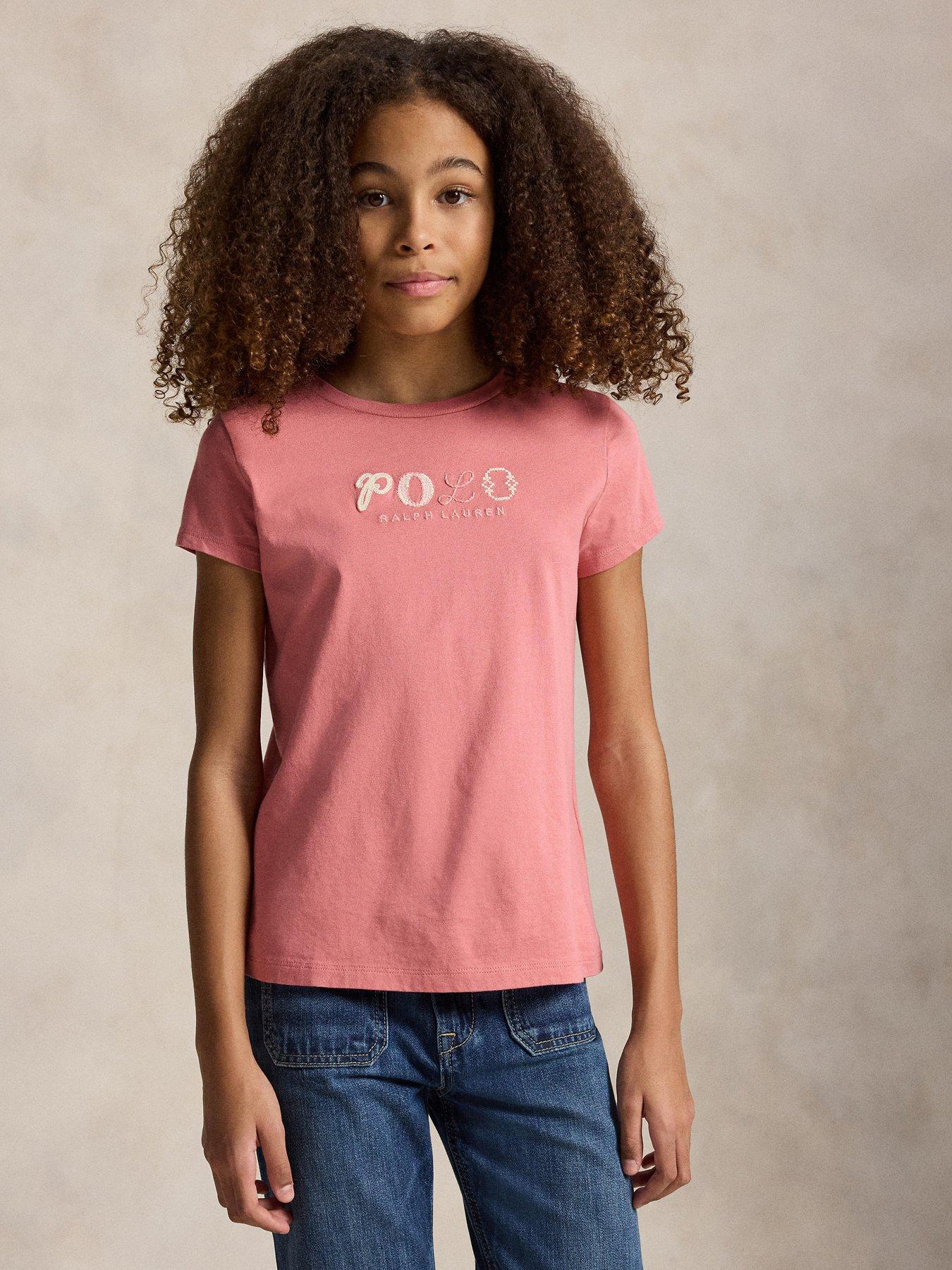 Polo Ralph Lauren Girls Short Sleeve Polo Logo T-Shirt - Pink