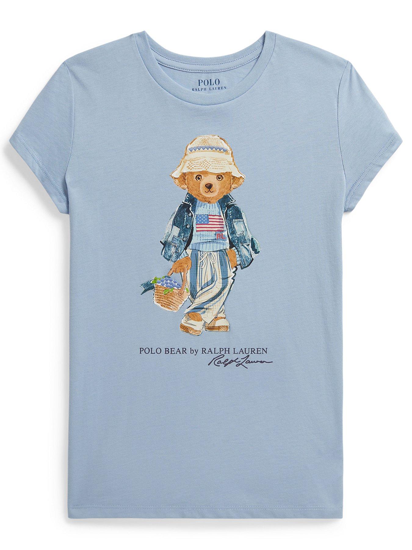 Polo Ralph Lauren Girls Bear Short Sleeve T-shirt - Blue