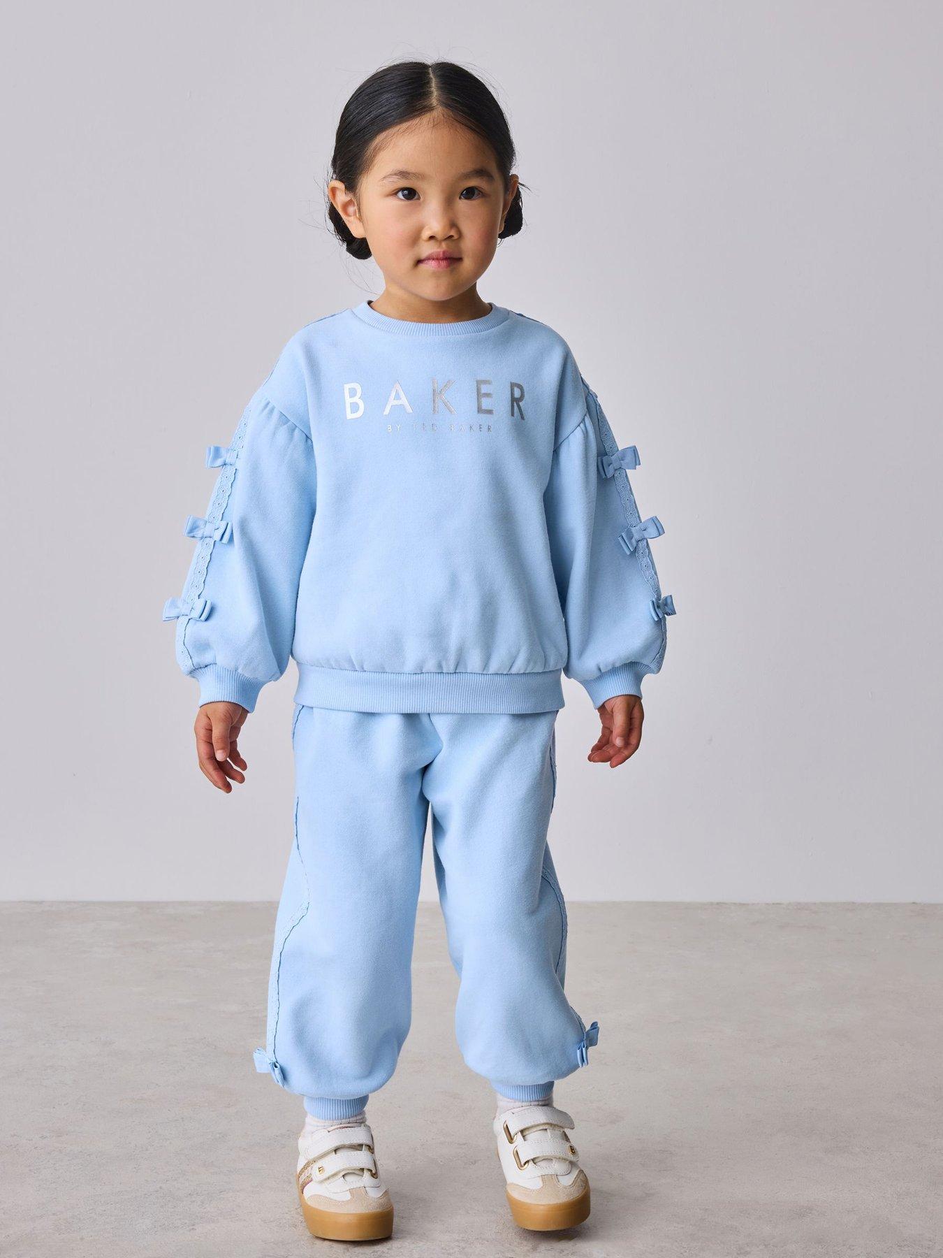 Image 1 of 7 of Ted Baker Younger Girls Bow Sleeve Set - Blue
