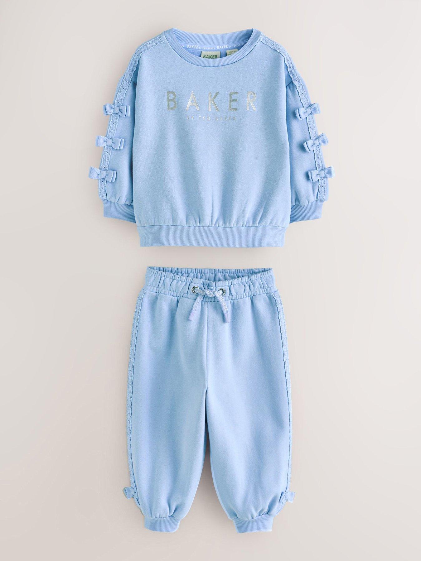 Image 2 of 7 of Ted Baker Younger Girls Bow Sleeve Set - Blue
