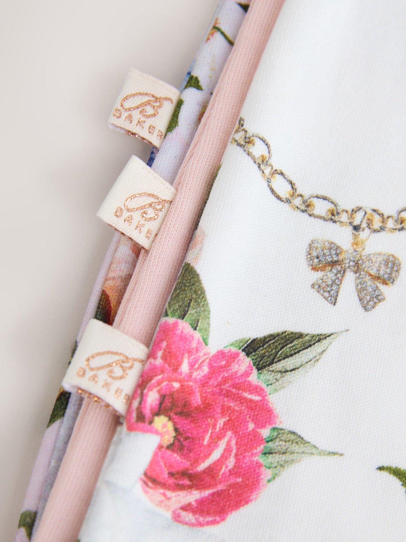 Image 7 of 7 of Ted Baker Baby Girls 3 Pack Floral Sleepsuits - Multi
