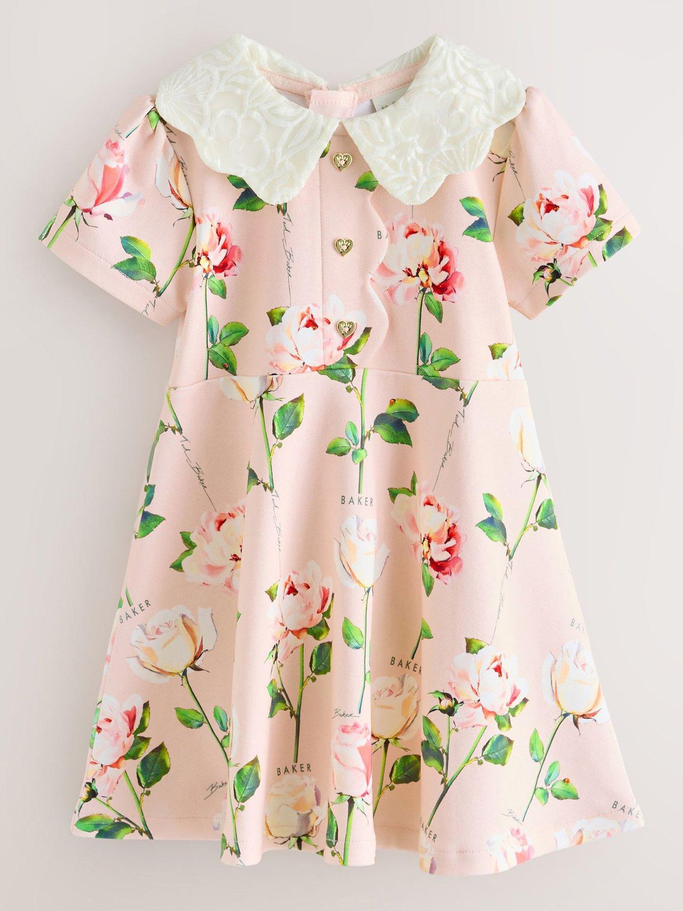 Ted Baker Younger Girls Floral Print Dress - Pink
