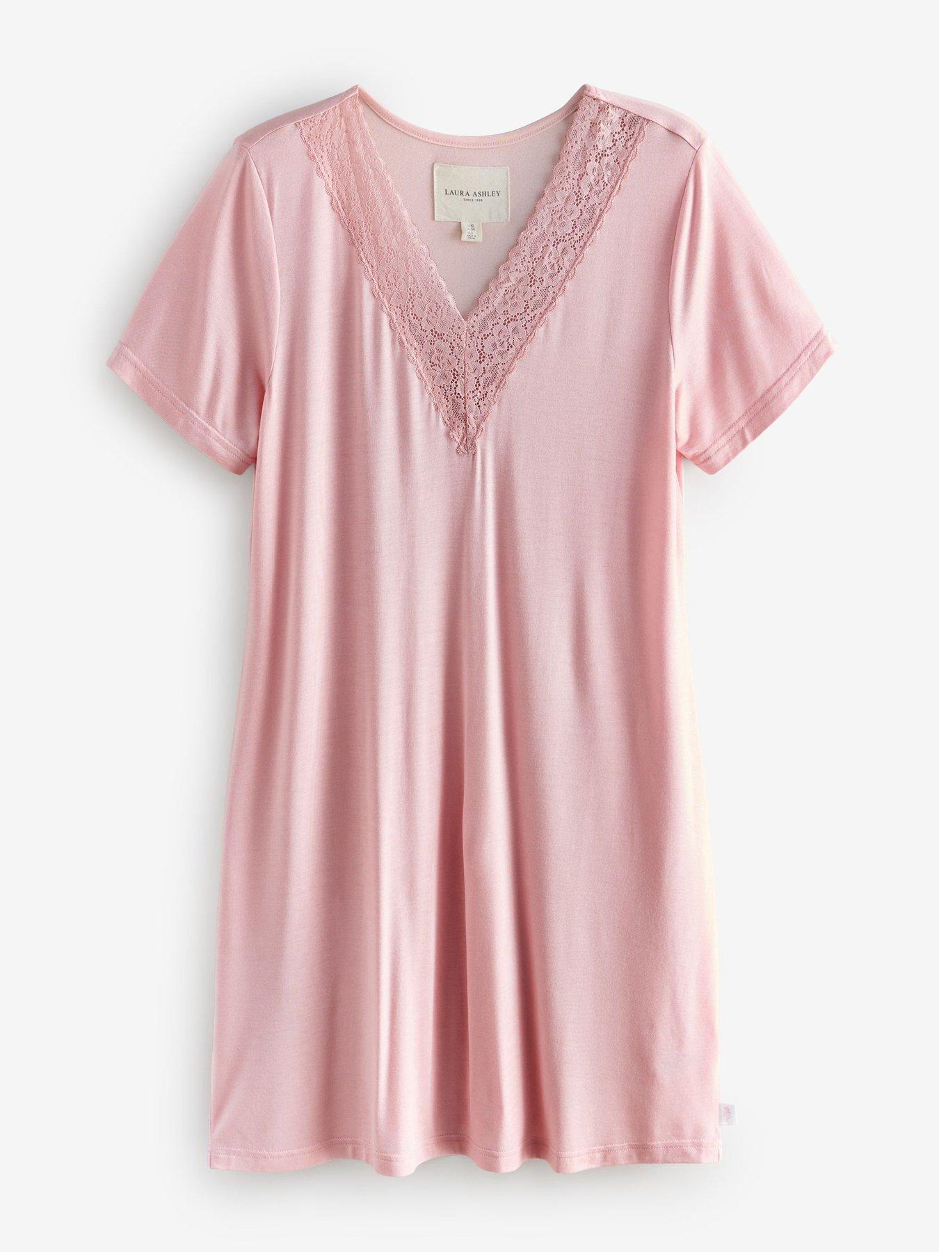 Image 1 of 3 of Laura Ashley Modal Sleep Nightdress Plain - Pink