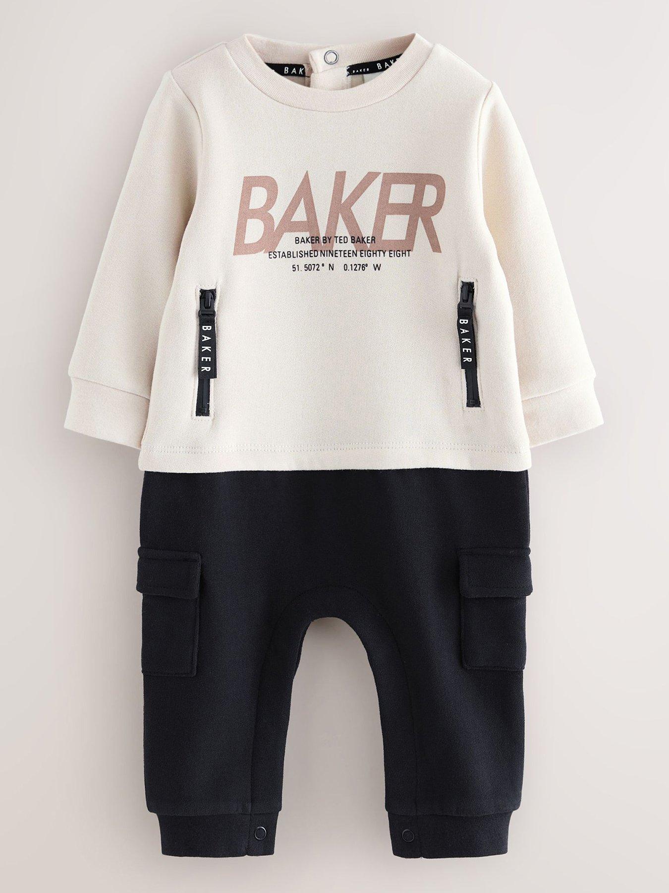 Ted Baker Baby Boys Graphic Mocksuit - Stone
