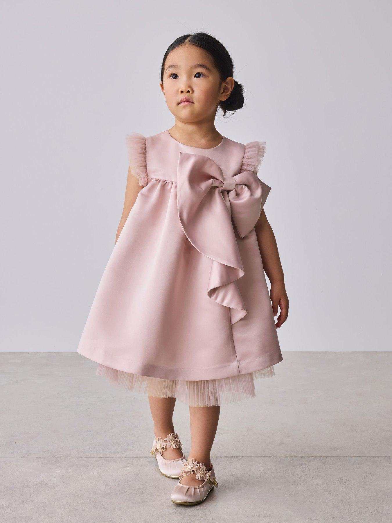 Ted Baker Younger Girls Bow Occasion Dress - Pink