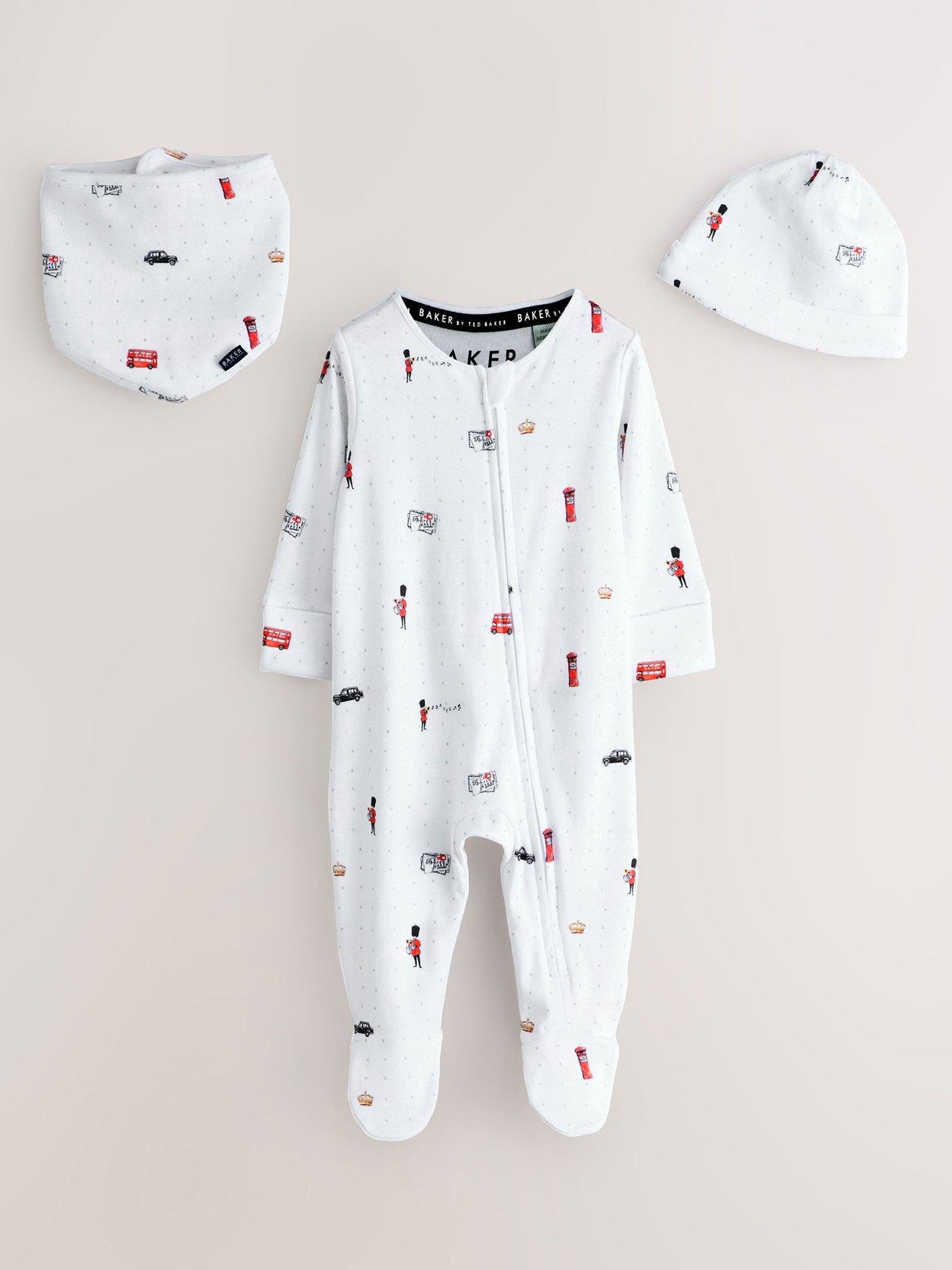 Ted Baker Baby Boys London Print Sleepsuit Set - White