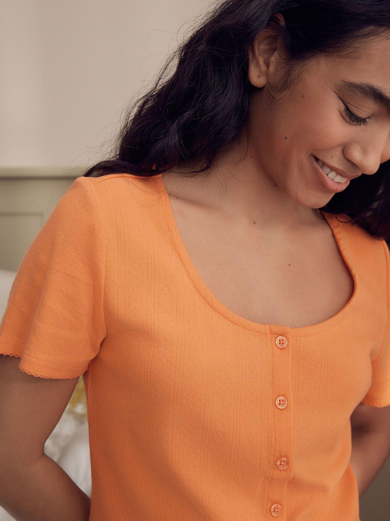 Image 4 of 7 of Laura Ashley Pointelle Short Sleeve Jer Pyjamas - Pink