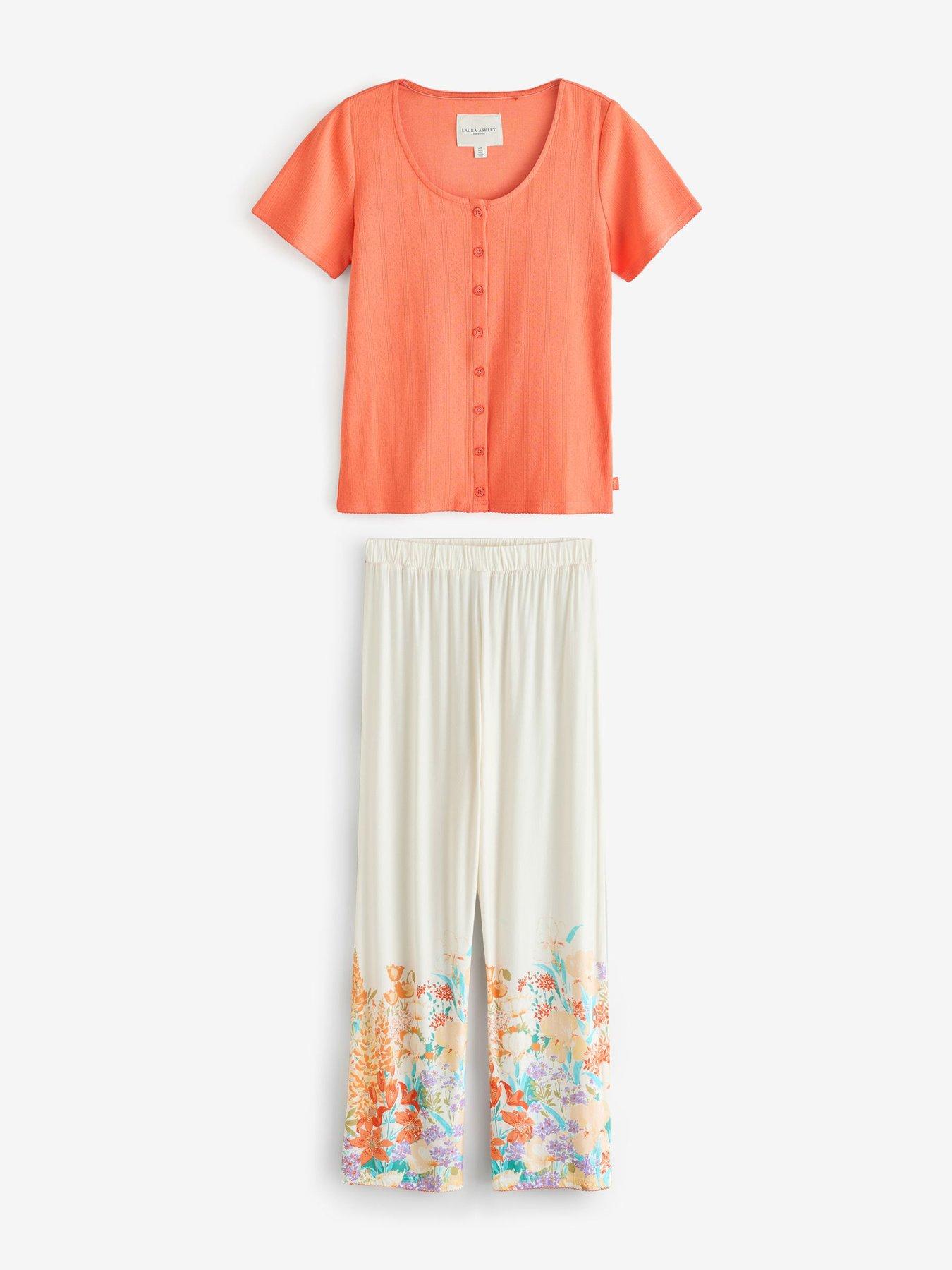 Image 5 of 7 of Laura Ashley Pointelle Short Sleeve Jer Pyjamas - Pink