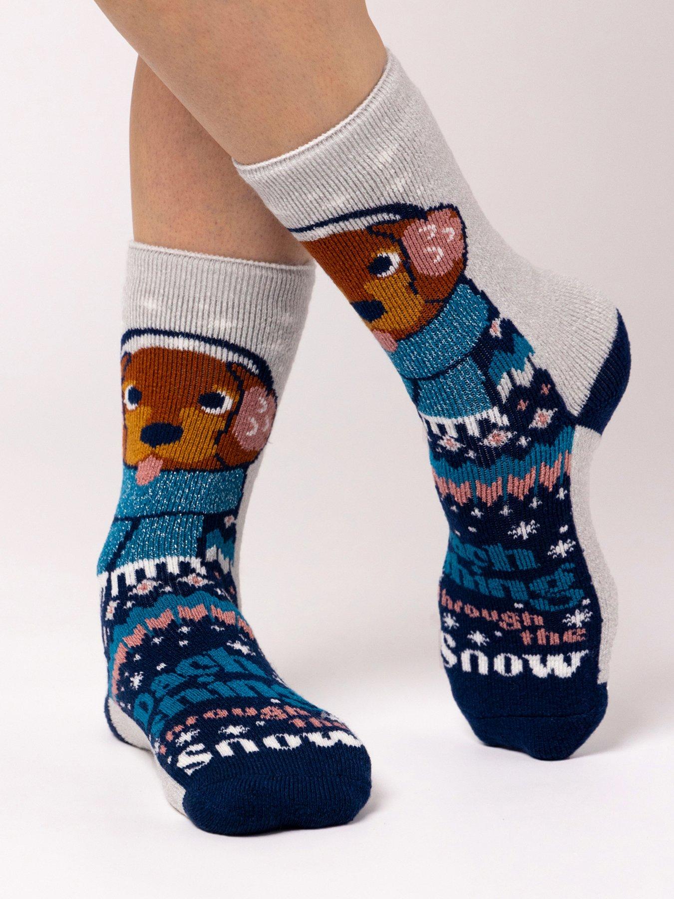 Heat Holders Ladies 1 Pair Lite Christmas Socks - Dancing Through The Snow