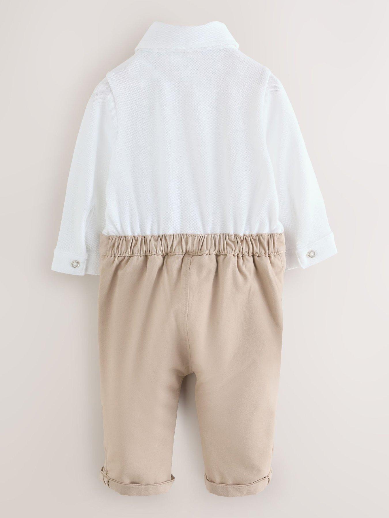Image 2 of 6 of Ted Baker Baby Boys Smart Rompersuit - Cream